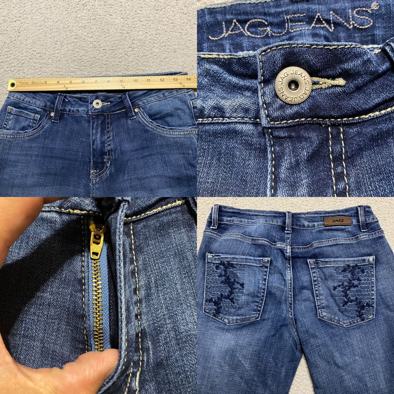 AG Jeans Jag Jeans Womens Jeans Blue Medium Wash Straight Leg 5 Pocket Mid Rise 6 XS? Size 28" / US 6 / IT 42 - 8 Thumbnail