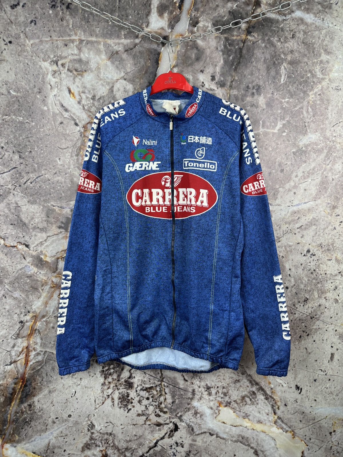 Carrera Men’s Carrera Blue Jeans Bike Jersey Jacket Cycling Size 6 Size US XL / EU 56 / 4 - 1 Thumbnail