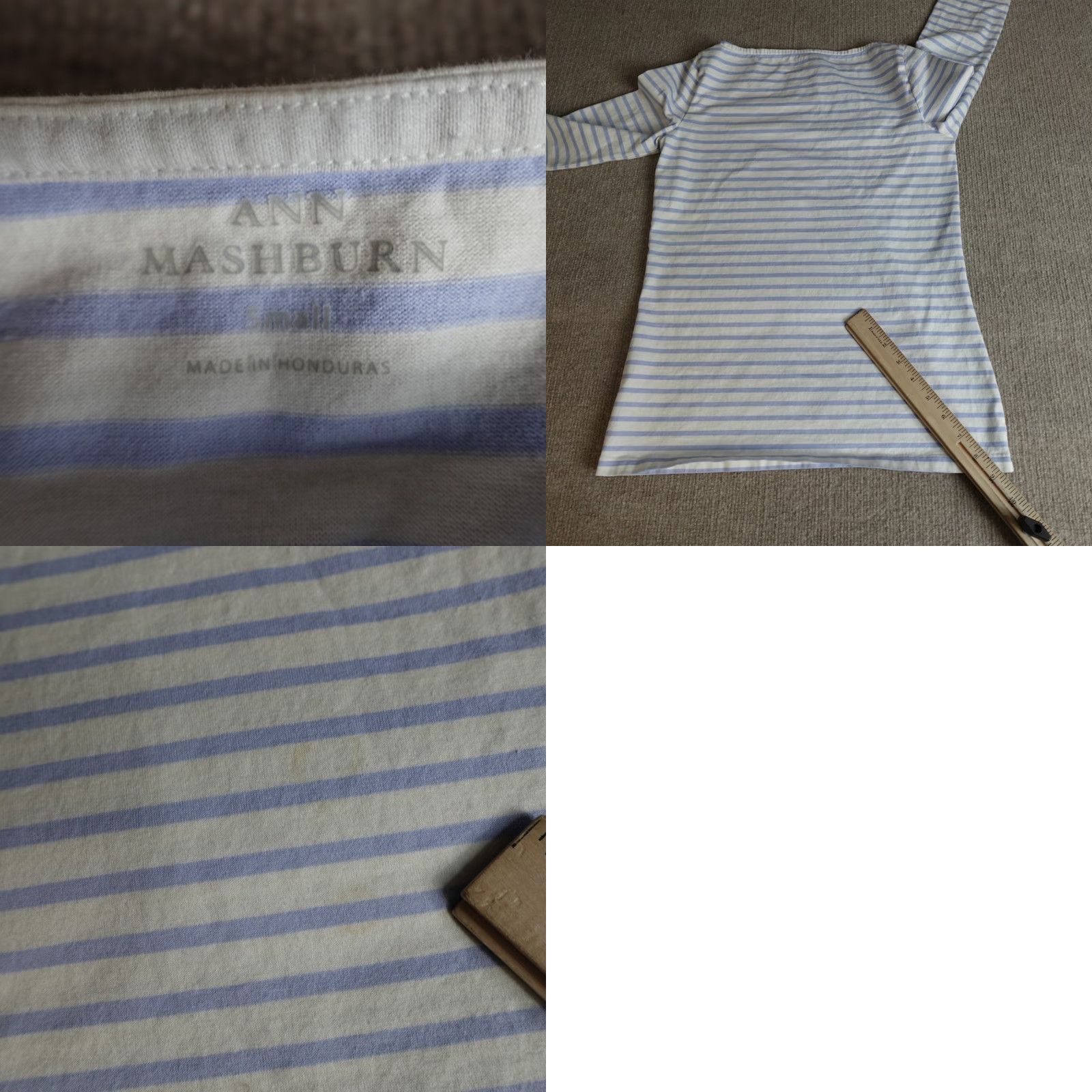 Vintage Ann Mashburn Womens Top Small White Blue Breton Stripe 100% Cotton Shirt Blouse Regular Womens Size S White Breton Stripe 100% Cotton VINTAGE? No Size S / US 4 / IT 40 - 8 Thumbnail