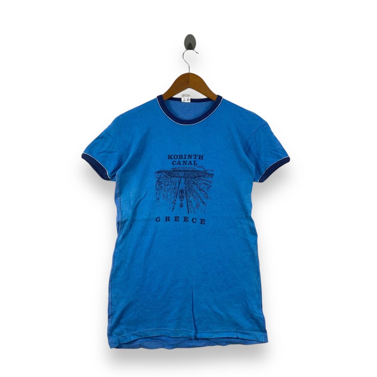 Vintage Vintage 89’ KORINTH CANAL GREECE Made In Athens Tee Shirt Size US S / EU 44-46 / 1 - 1 Thumbnail