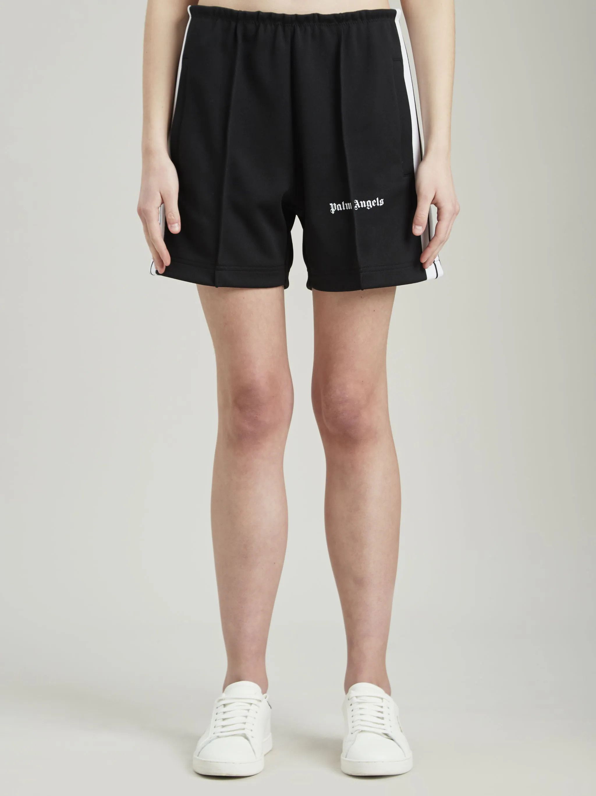 Palm Angels o1s22i1n0824 Contrast Bands Track Shorts in Black Size 28" / US 6 / IT 42 - 3 Thumbnail
