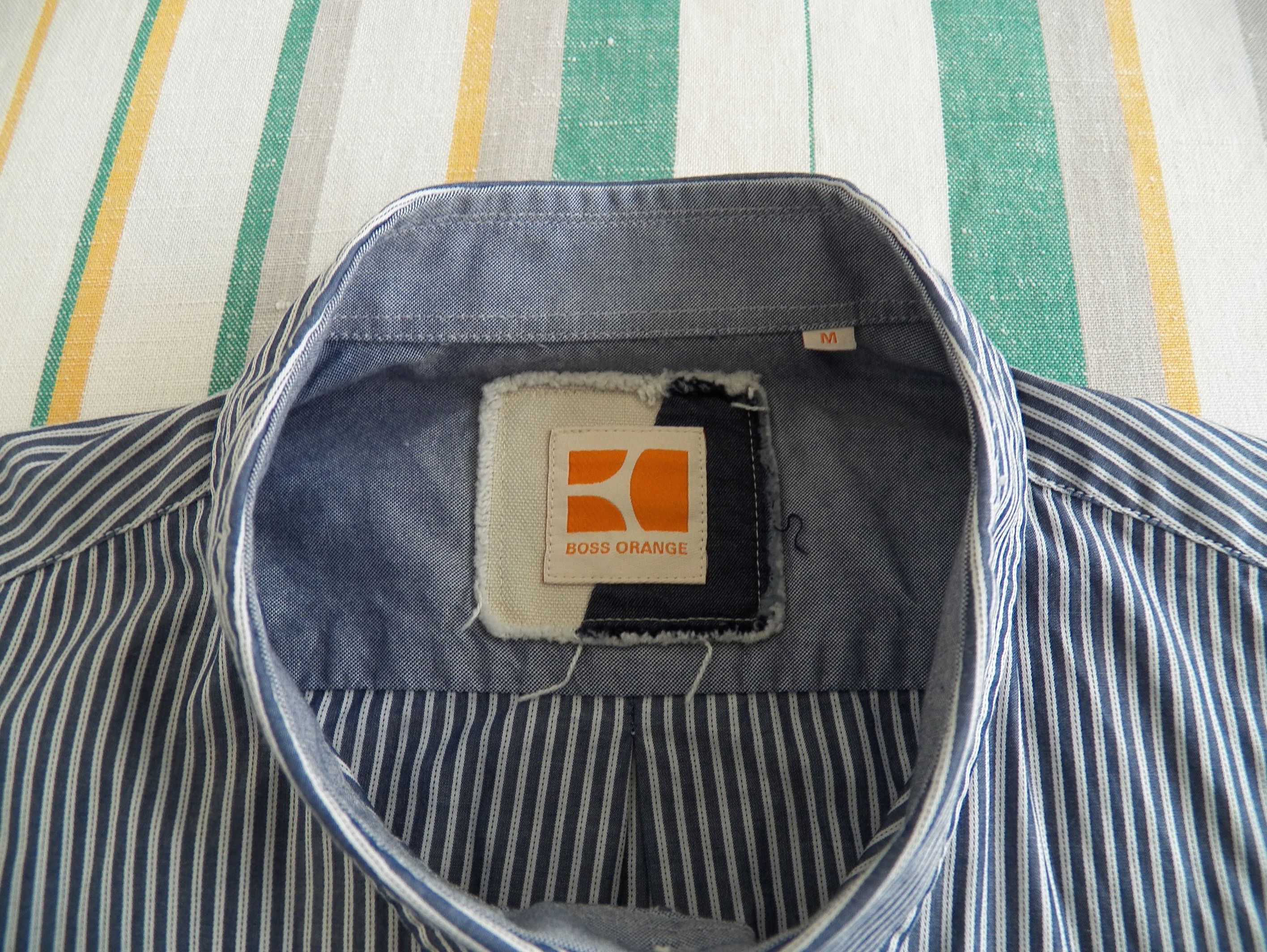 Hugo Boss Boss Orange Shirt blue stripe lightweight cotton long sleeve Size US M / EU 48-50 / 2 - 4 Thumbnail