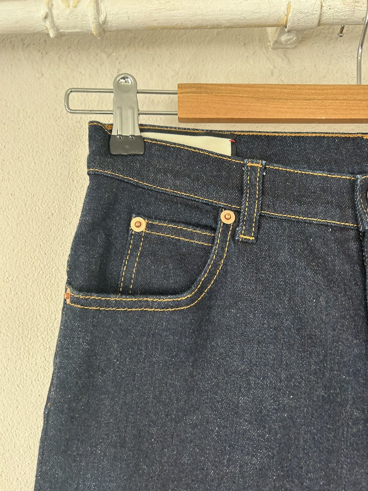 Gucci Indigo Raw Denim Jeans with Gucci Badge Size US 31 - 3 Thumbnail