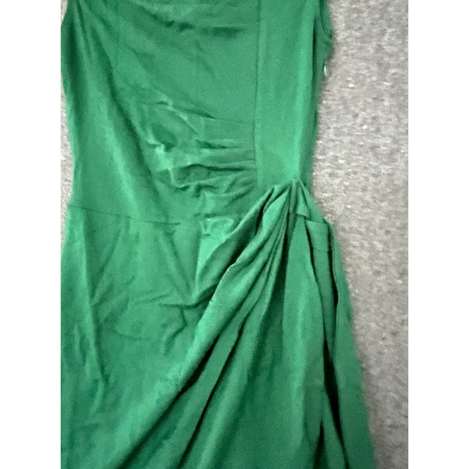 Vintage Liyinxi Sheath Dress S Green Casual Work Cocktail Party Knee Length Sleeveless Cowl Neck Pullover Stretch Faux Wrap Solid Women Dressy Size S / US 4 / IT 40 - 7 Thumbnail