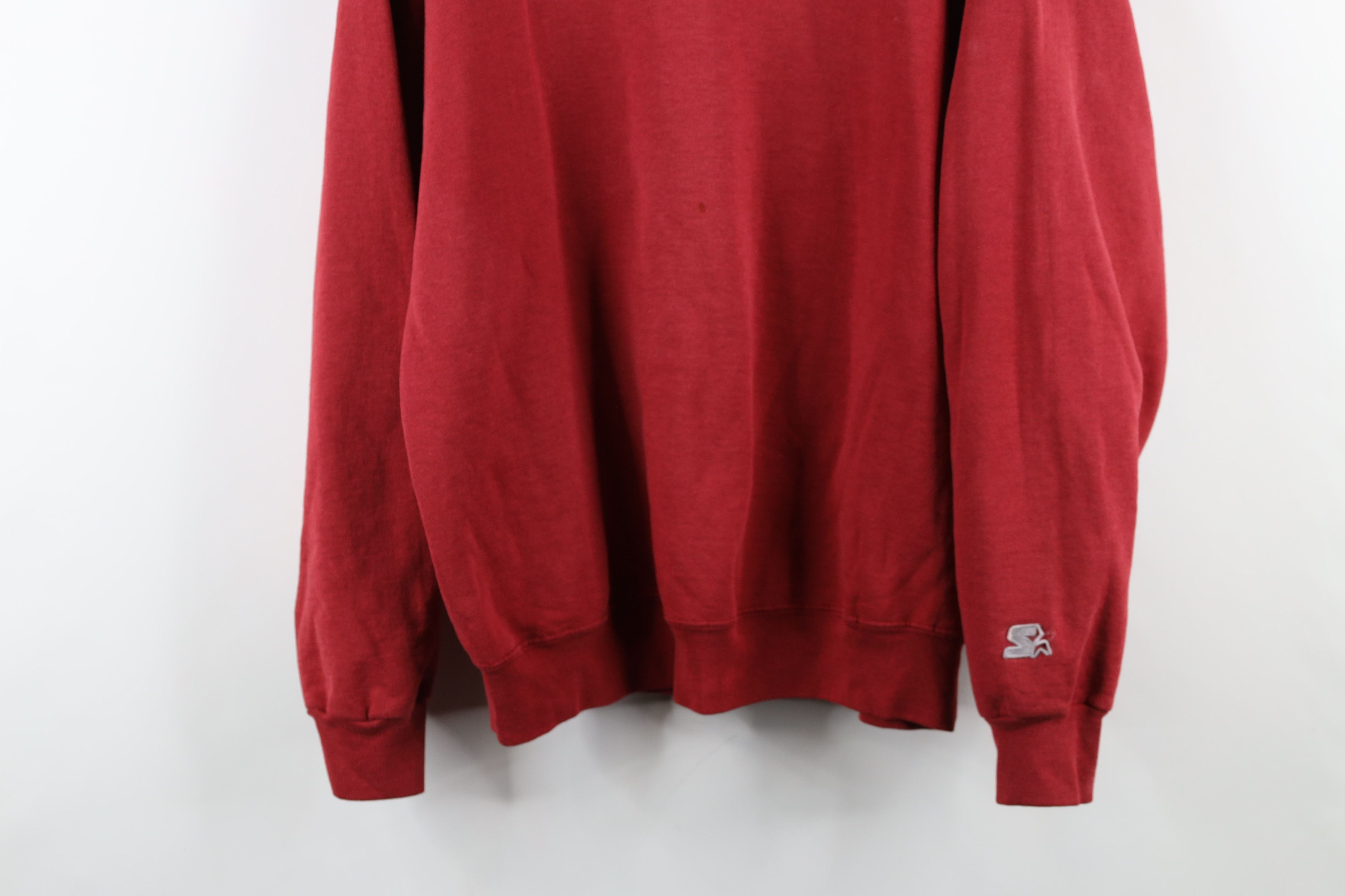 Starter × Vintage Vintage 90s Starter Thrashed Blank Crewneck Sweatshirt Red Size US L / EU 52-54 / 3 - 3 Thumbnail