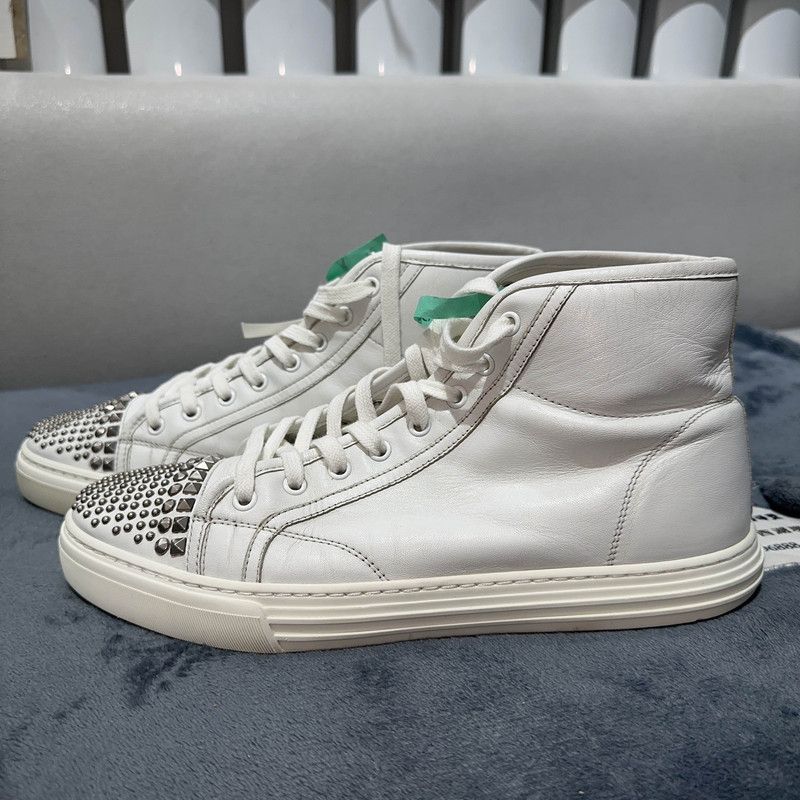 Gucci Gucci White High-Top Studded Sneakers Size US 8.5 / EU 41-42 - 1 Thumbnail