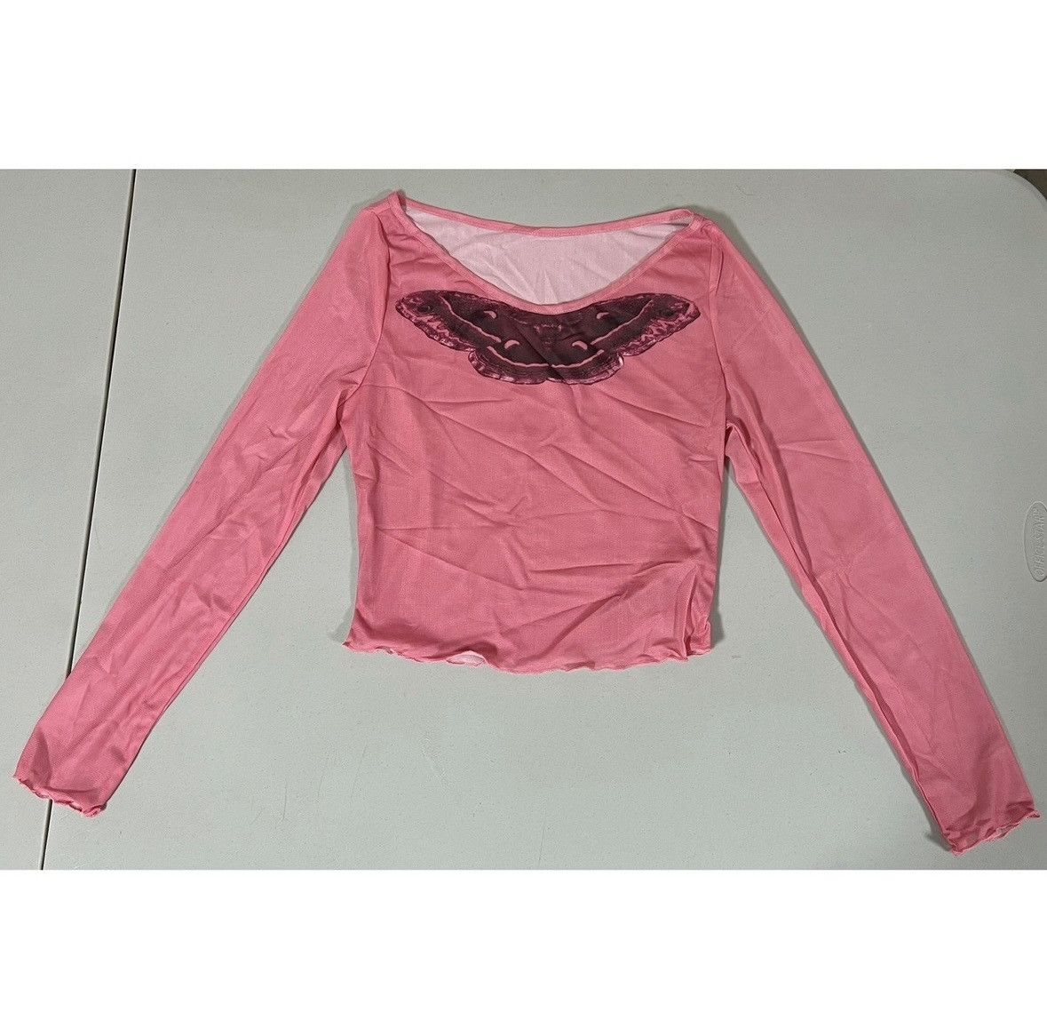 Japanese Brand Pink Butterfly Moth Fairy Mesh Shirt Top Blouse Size M 🎀✨ Size M / US 6-8 / IT 42-44 - 1 Thumbnail
