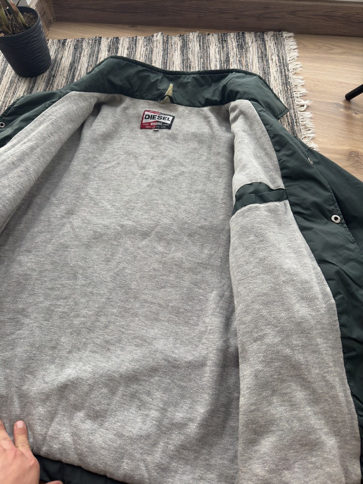 Diesel Vintage DIESEL Rare Y2K Big logo green nylon jacket Size US XXL / EU 58 / 5 - 8 Thumbnail