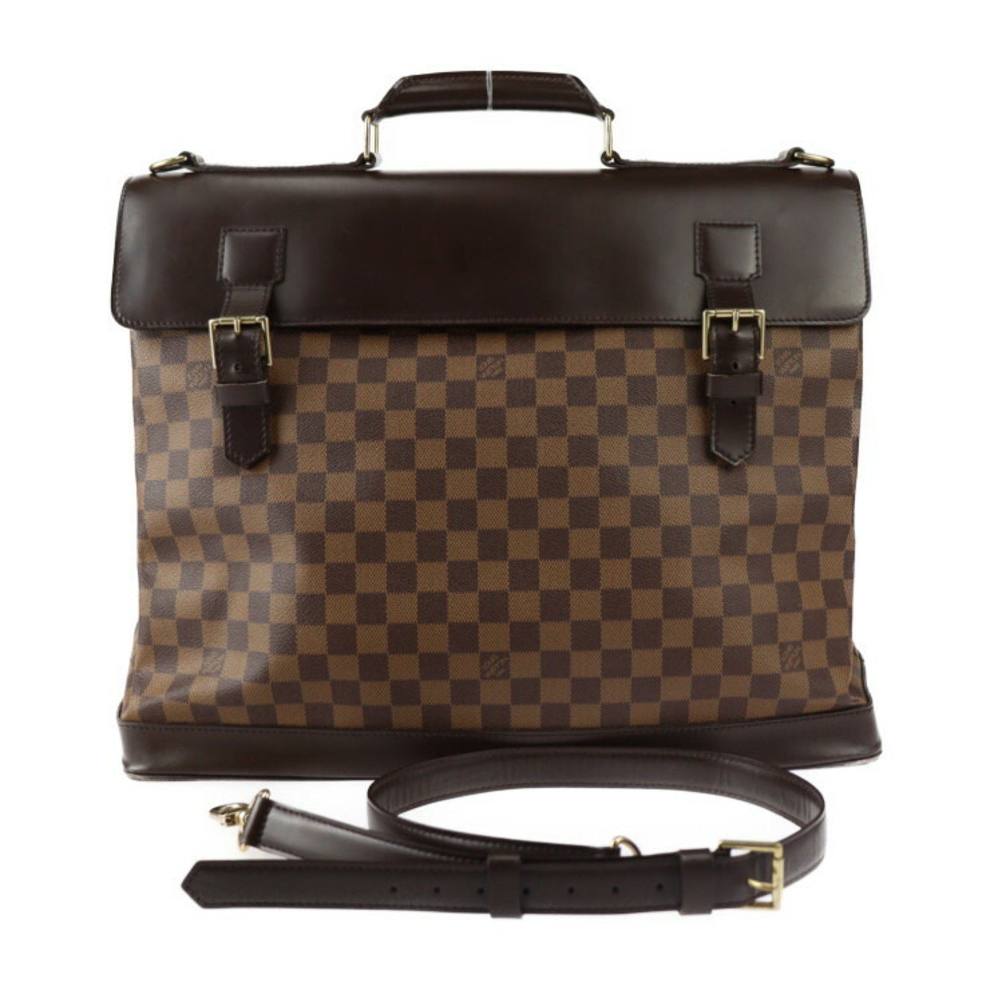 Louis Vuitton West End Pm Damier Boston Bag N41130 Calf Ebene Brown Shoulder 2425043010103R1, Women's