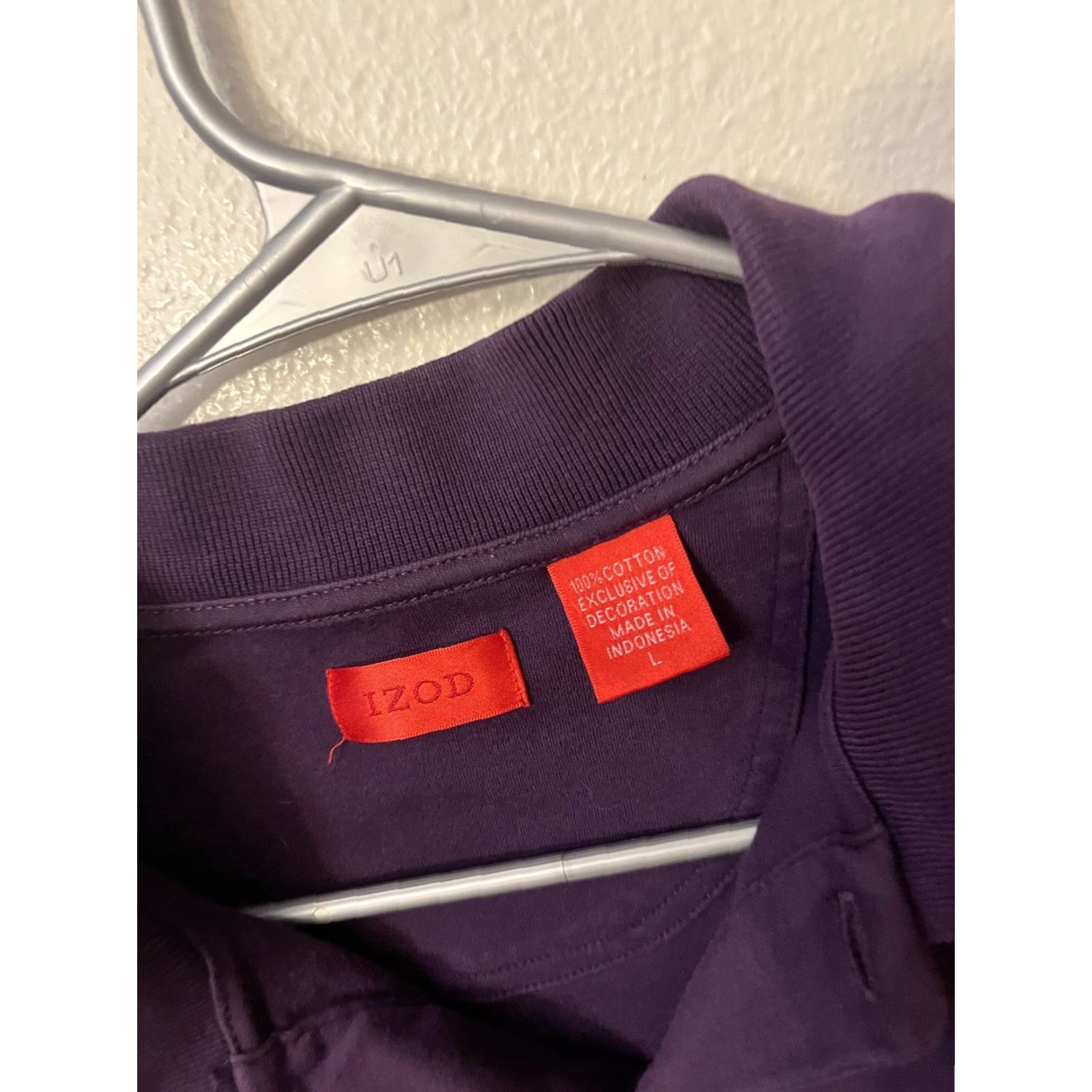 Izod IZOD GOLF Polo Shirt Mens Large Purple Vintage Long Sleeve Size US L / EU 52-54 / 3 - 3 Thumbnail
