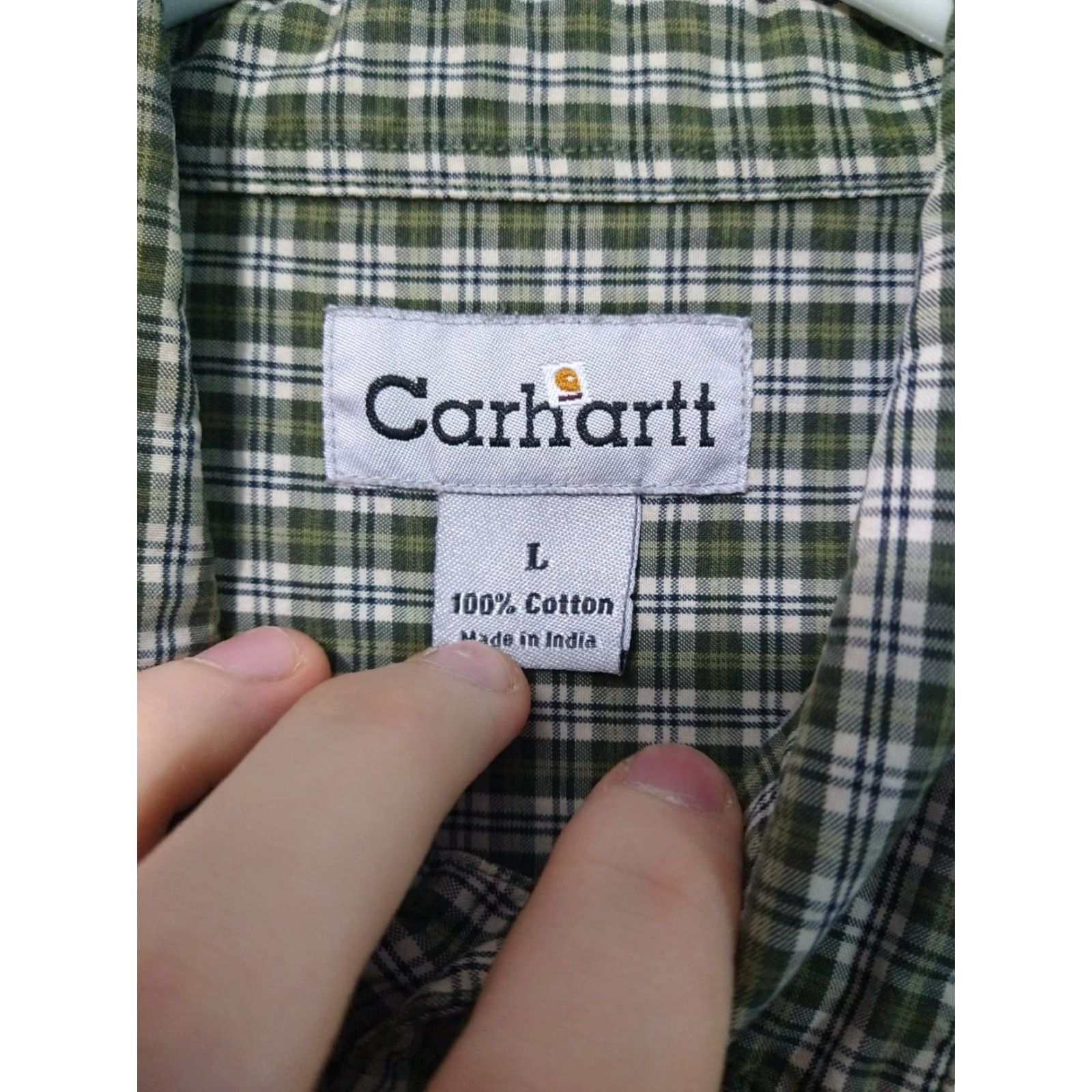 Carhartt Carhartt Shirt Mens Large Green Plaid Long Sleeve Button Down Cotton S153 Size US L / EU 52-54 / 3 - 7 Thumbnail