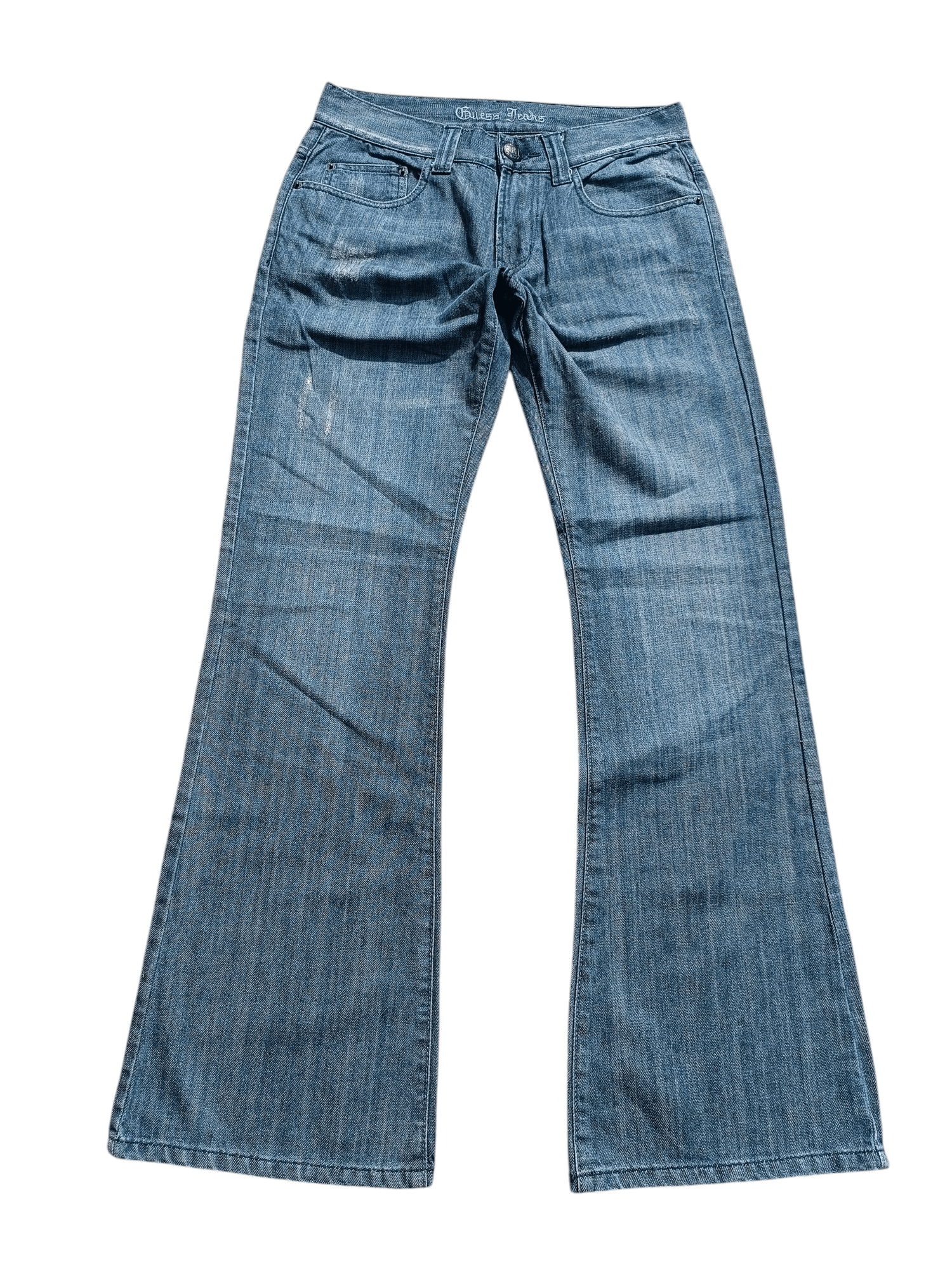 Guess × Japanese Brand FLARED 💥 90s Guess Jeans Distress Whiskers Denim Size US 32 / EU 48 - 6 Thumbnail