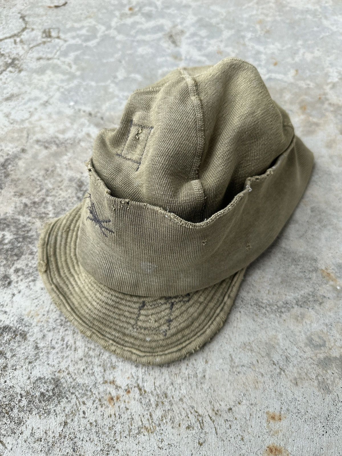Kapital Conductor Soft Brim Beanie Visor Distressed weathered hat Size ONE SIZE - 2 Thumbnail