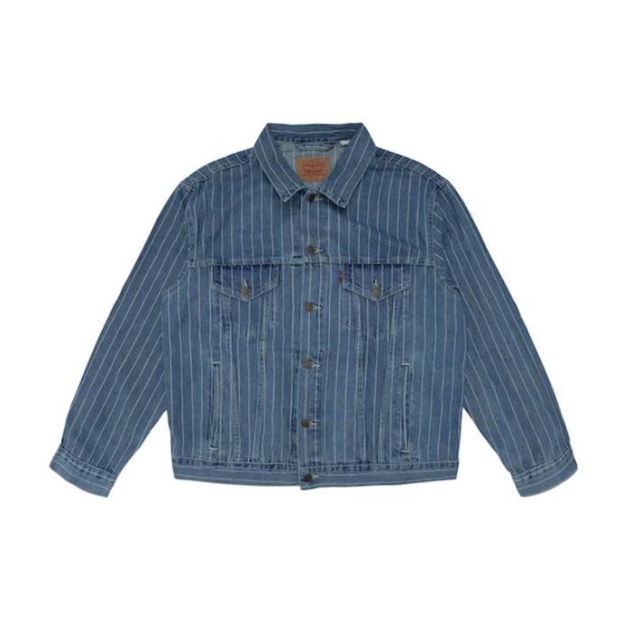 Supreme Supreme Levi's Pinstripe Trucker Denim Jacket (With Pin