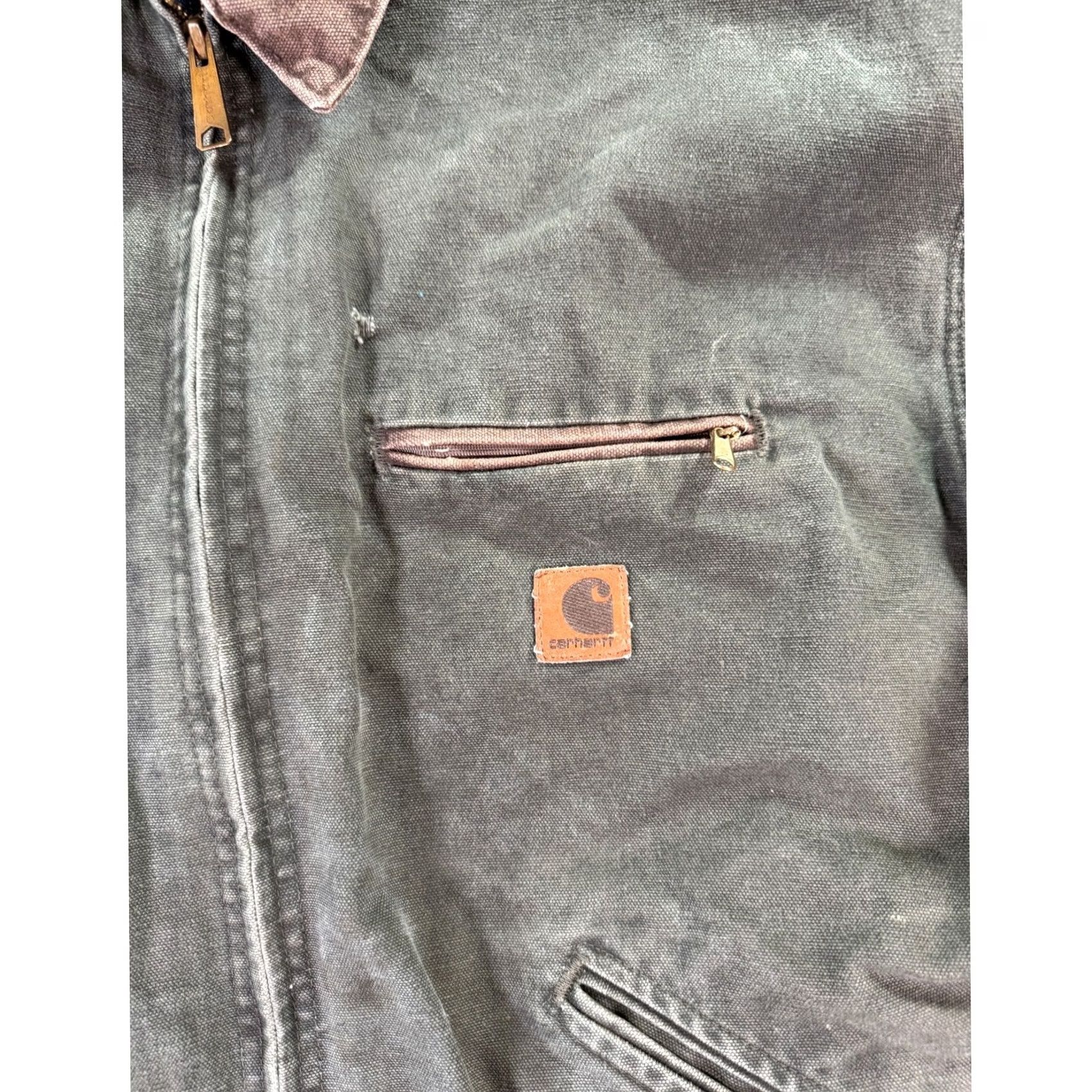 Carhartt VINTAGE Carhartt Detroit Jacket Mens L Moss Green Distressed Blanket Lined Duck J97 Size US L / EU 52-54 / 3 - 4 Thumbnail