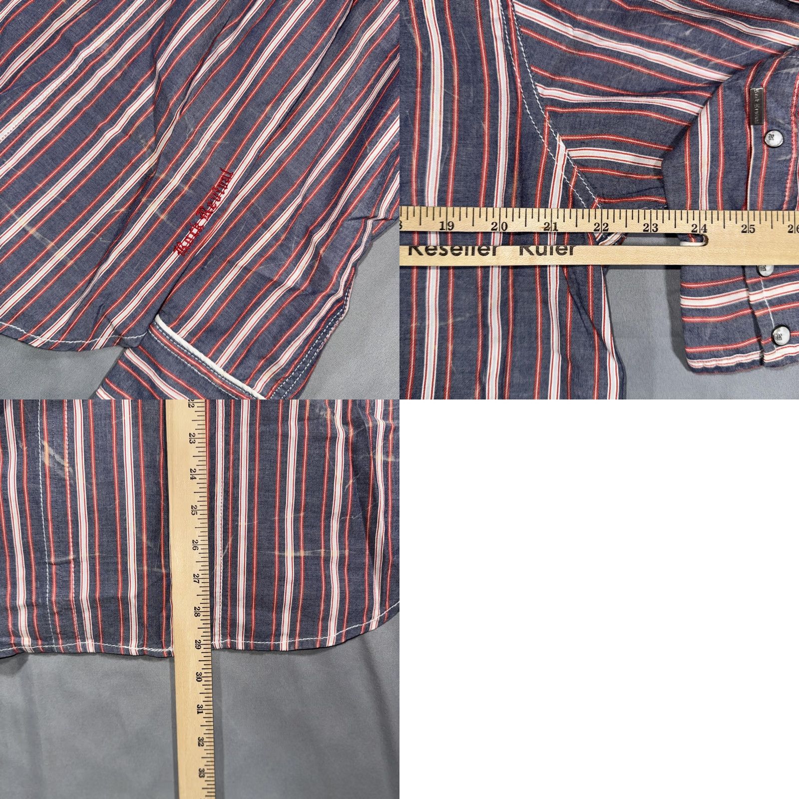 Vintage VINTAGE Rock Revival Shirt Mens Large Blue Red Stripe Snap Front Western Long Sleeve Size US L / EU 52-54 / 3 - 8 Thumbnail