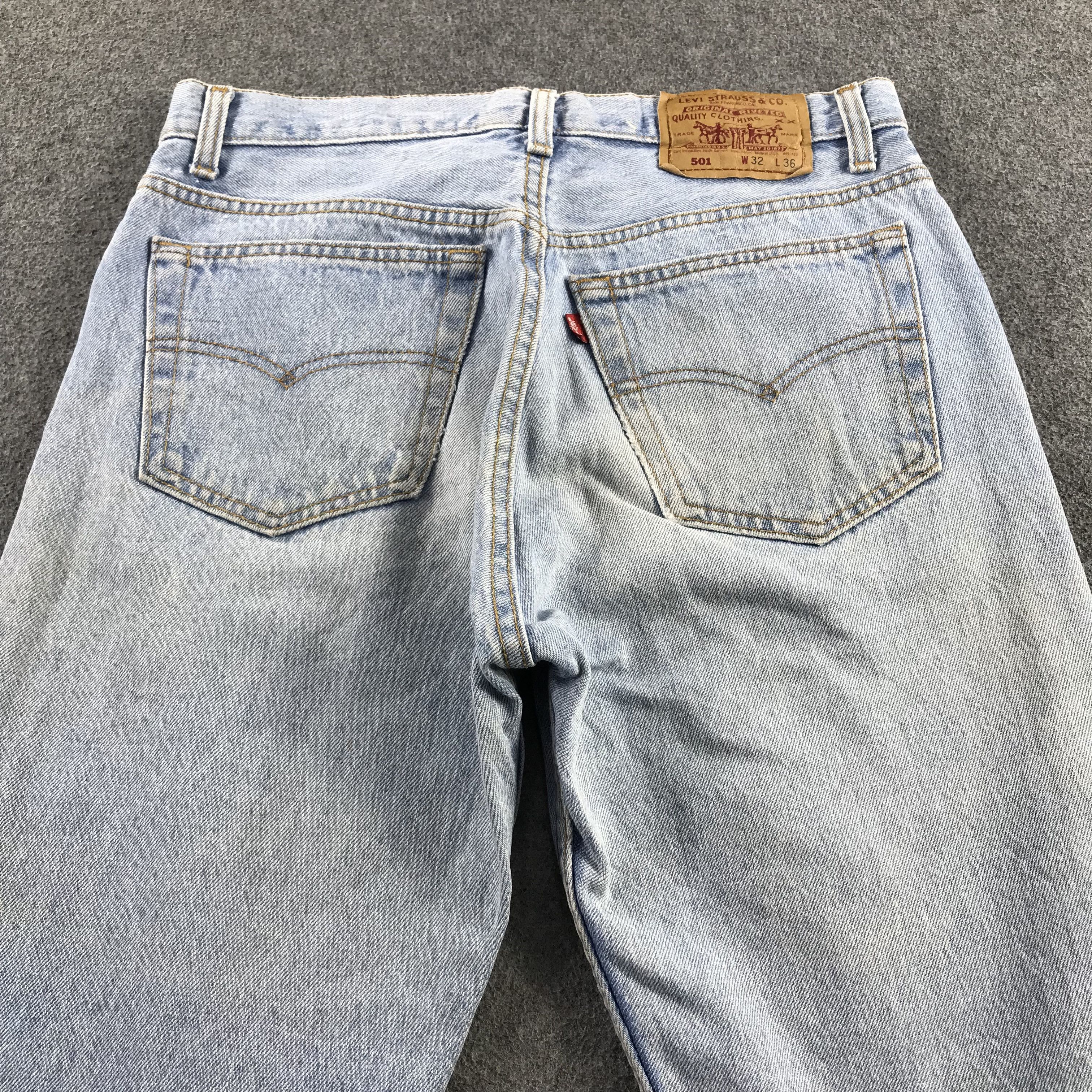 Levi's Vintage 90's Levis 501 Jeans Faded Blue Short Pants KJ3452 Size US 31 - 4 Thumbnail