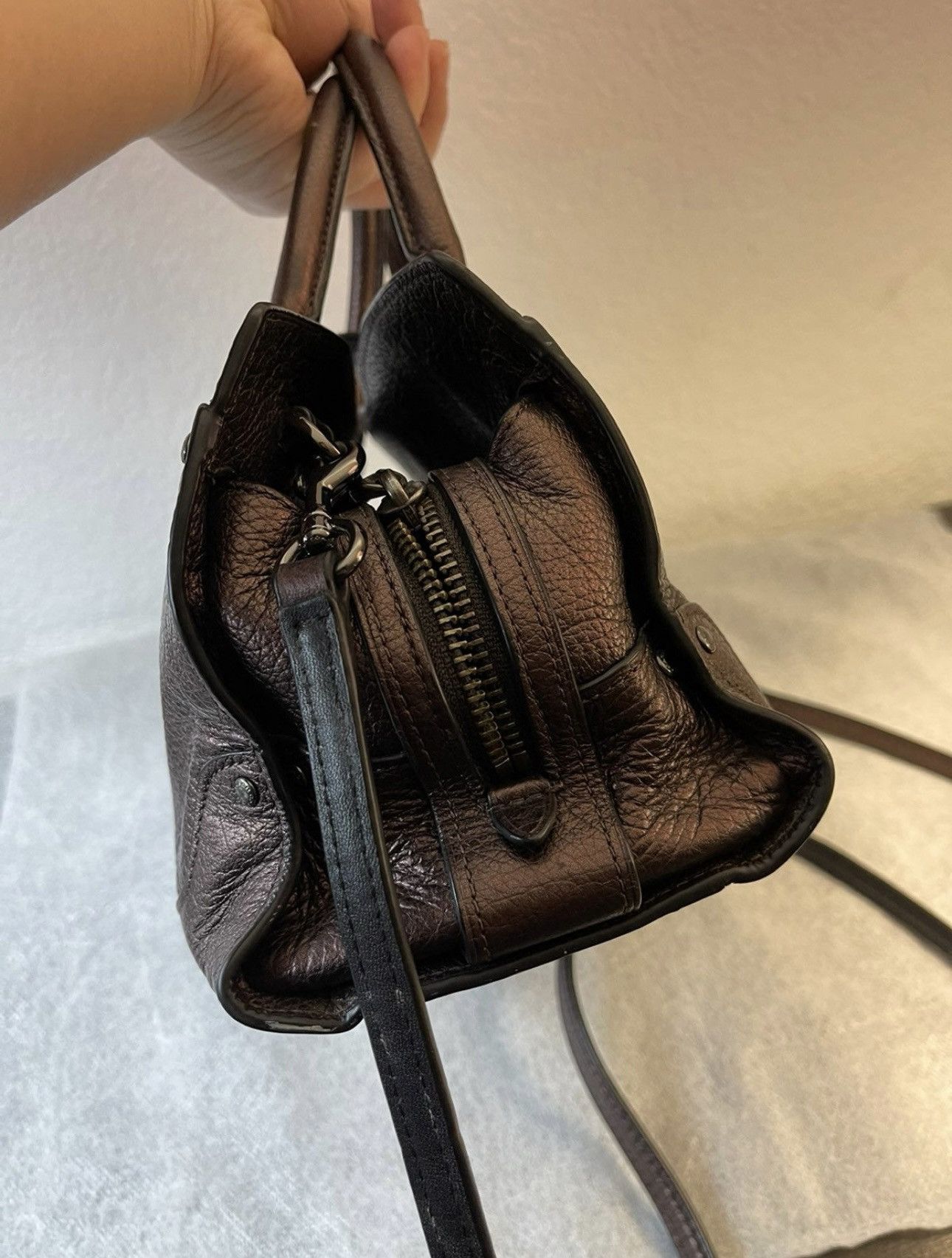 Coach Coach Mercer Satchel 24 Grai Leather Shoulder crossbody bag Size ONE SIZE - 3 Thumbnail