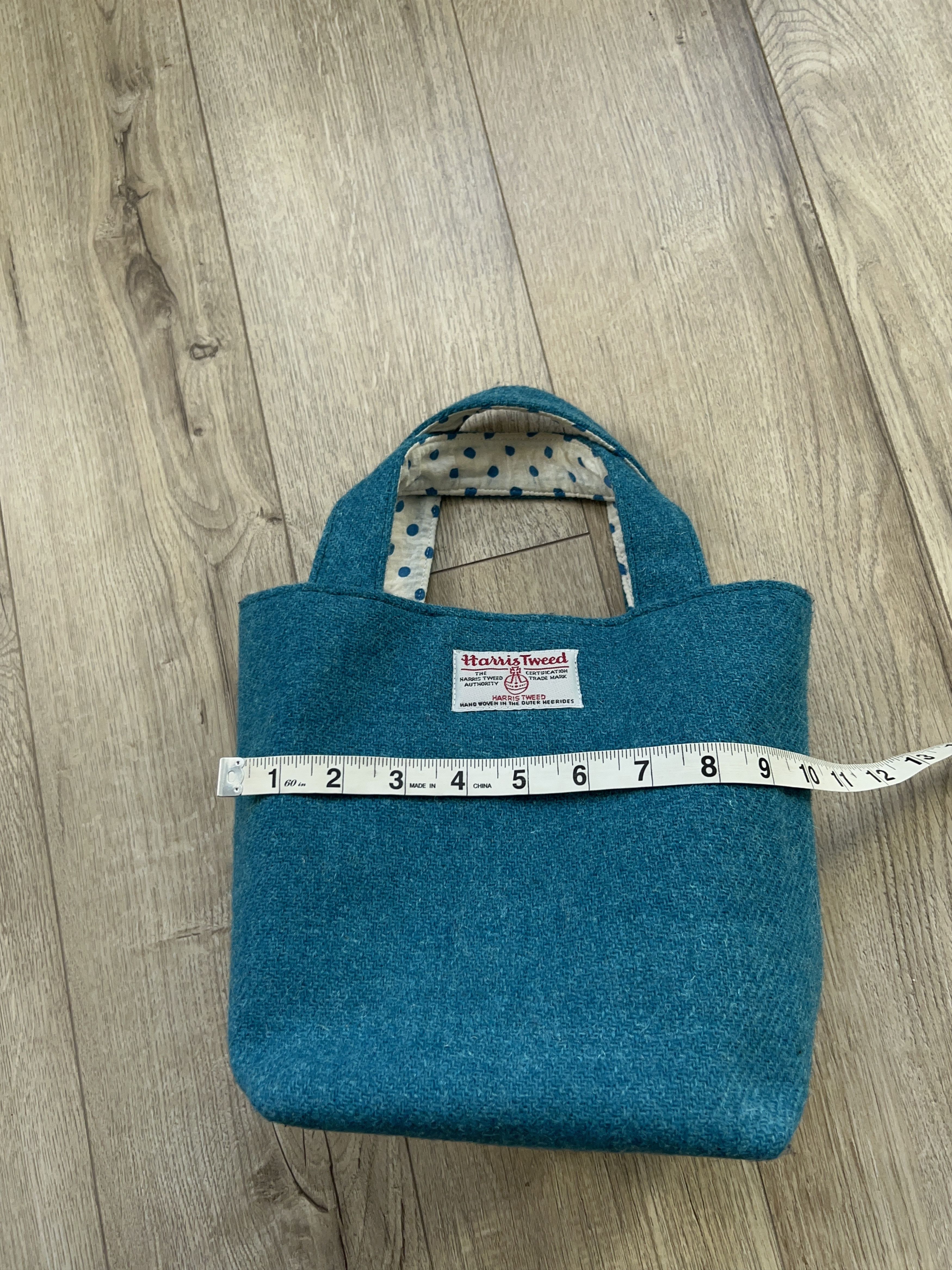 Designer × Harris Tweed Womens Harris Tweed Blue Wool Bag Small Tote Handbag Size ONE SIZE - 9 Thumbnail