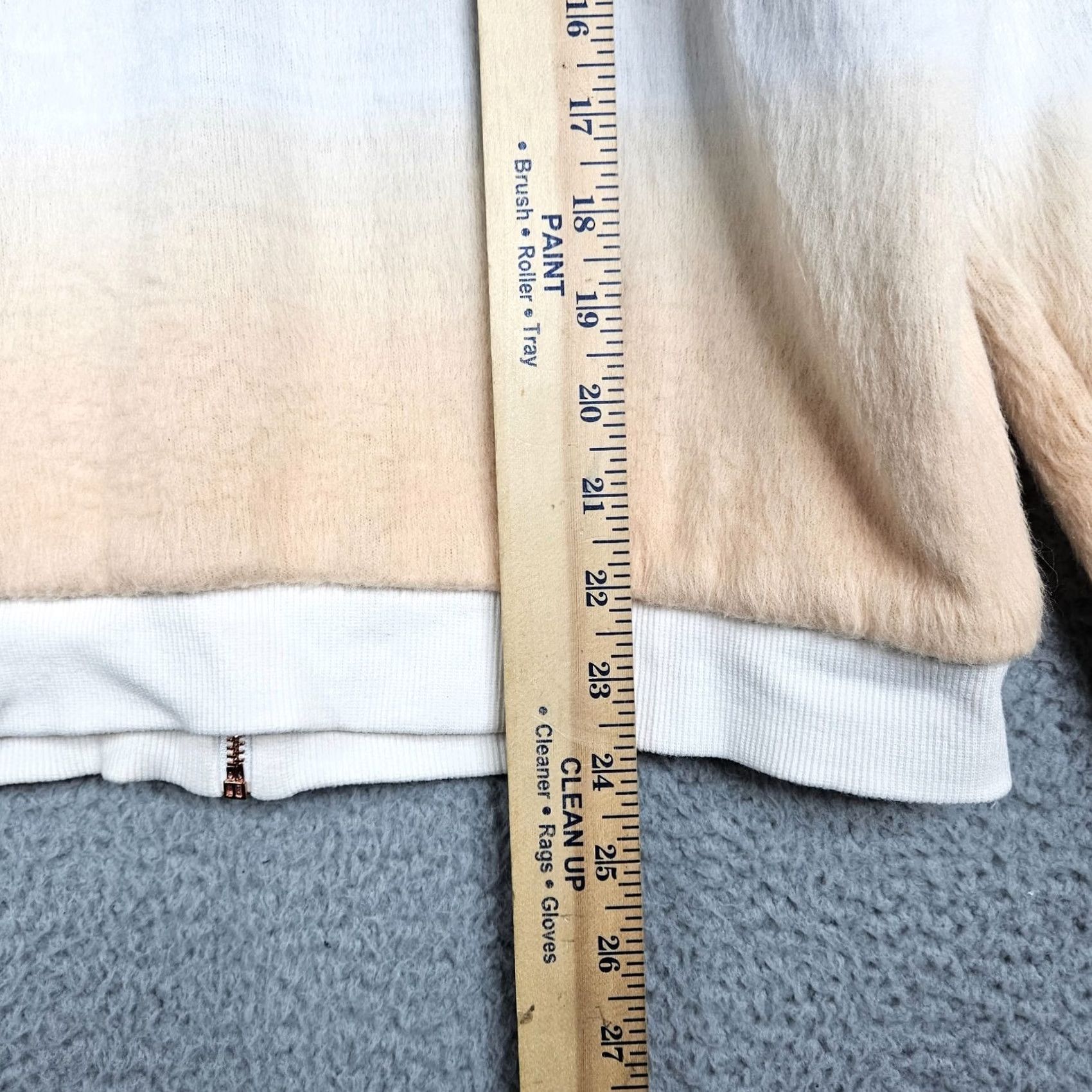 Anthropologie Anthropologie Paper Crown Bomber Jacket Women’s Orange Ivory L Zipper Logo Button Lightweight Faux Fur Size L / US 10 / IT 46 - 7 Thumbnail