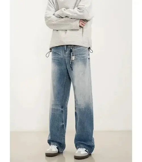 Vintage loose washed faded baggy gradient jeans Size US 32 / EU 48 - 5 Thumbnail