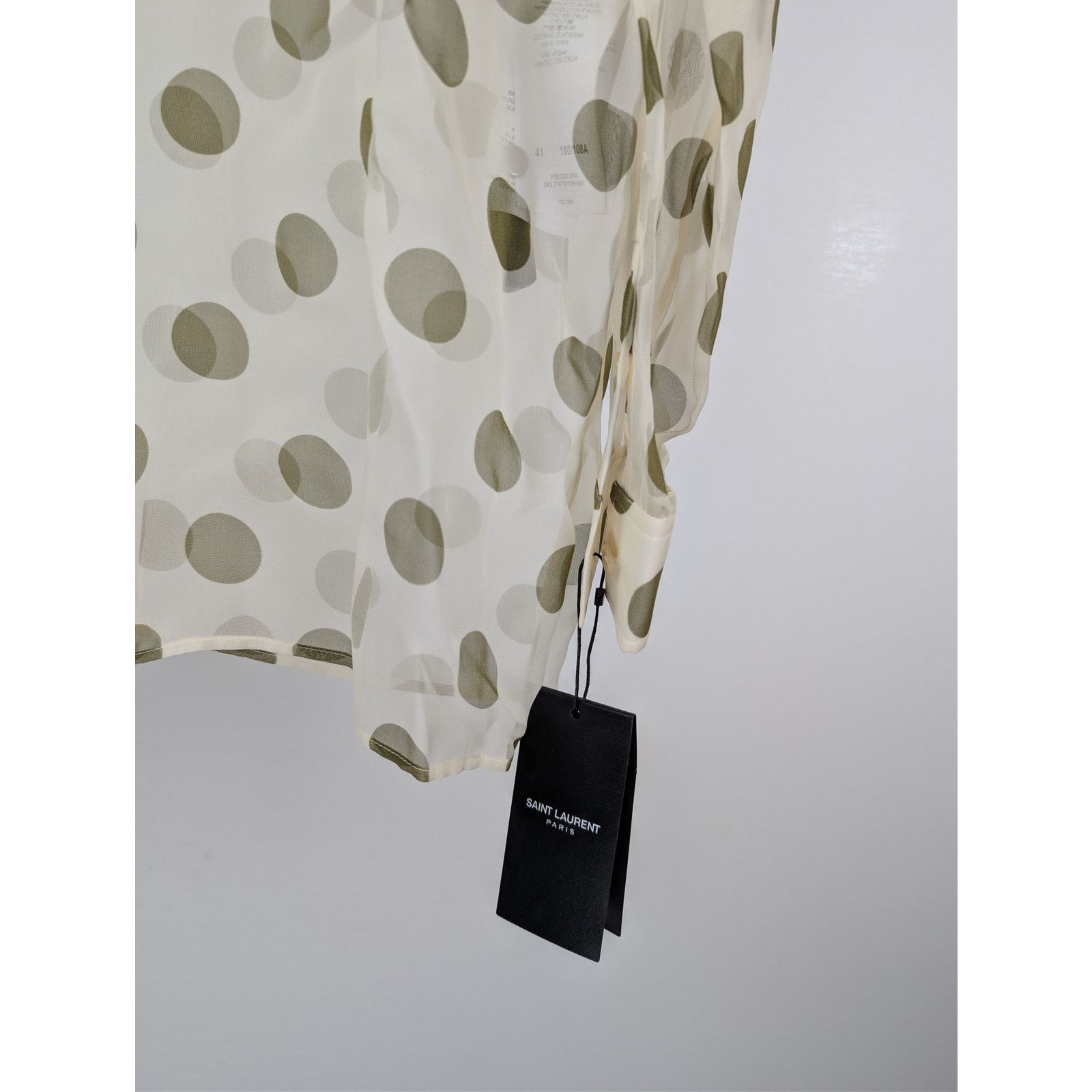 Saint Laurent Paris o1rshd1 Chemise Col Universe Polka Dot Button up Shirt Size US S / EU 44-46 / 1 - 5 Thumbnail