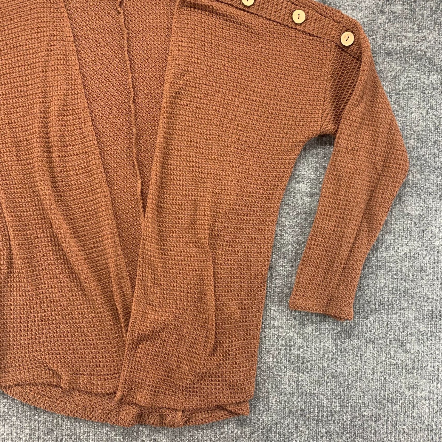 Vintage Maurices Cardigan M Brown Open Front Button Stretch Knit Womens Size M / US 6-8 / IT 42-44 - 6 Thumbnail