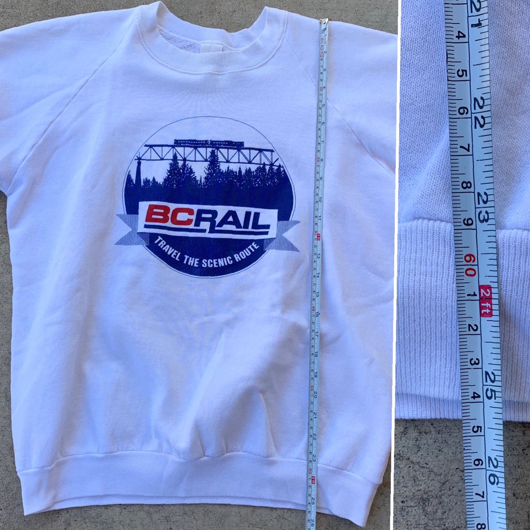 Vintage VINTAGE BC RAIL Sweatshirt Travel The Scenic Route Men L White Graphic Print Clothing Regular Sweatshirt Mens Size US L / EU 52-54 / 3 - 7 Thumbnail