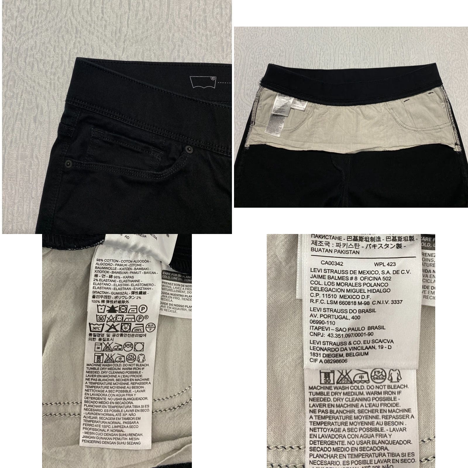 Levi's Levi's Jeans Pull On Skinny Leggings Women 16 Black Elastic Waist 34×28 5-Pocket Design Size 24" / US 00 / IT 34 - 8 Thumbnail