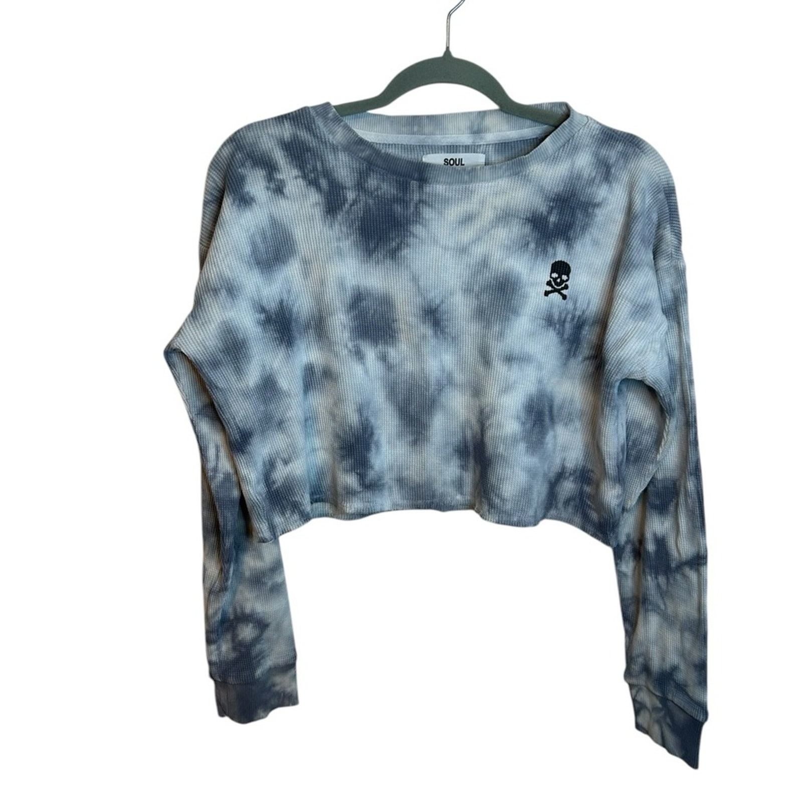 Soulcycle Julie Cropped Tie Dye Waffle Knit Top