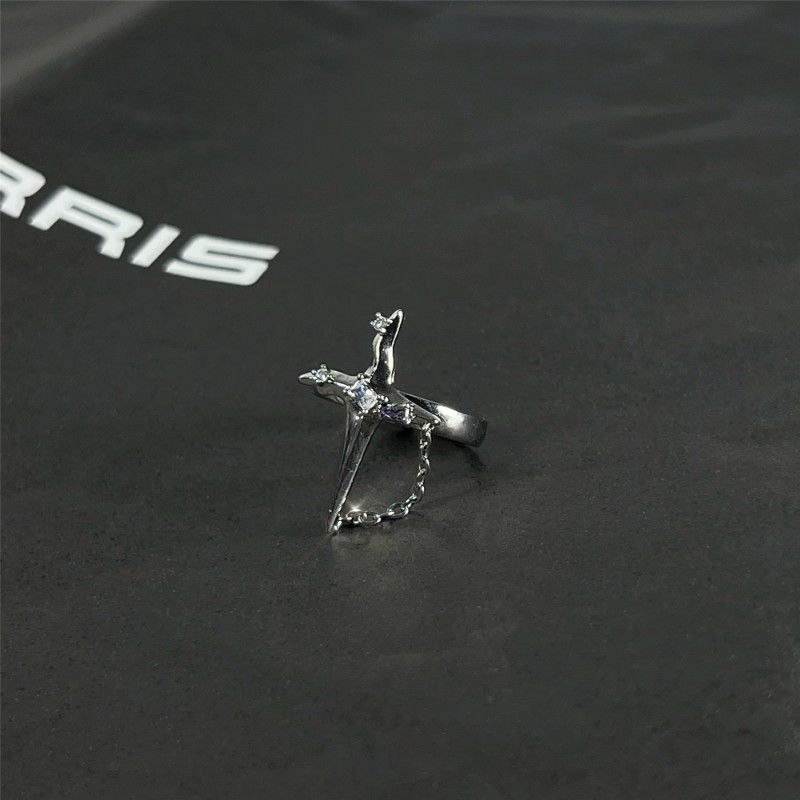 Jewelry Star Vintage Jewelry Rings Open Size Chrome Ring (Size 7-13) Size ONE SIZE - 4 Thumbnail