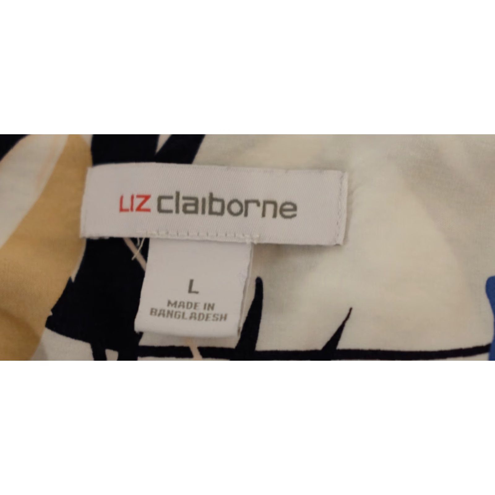 Liz Claiborne Liz Claiborne Floral Sleeveless Blouse Womens L 100% Rayon White/Blue/Mustard Casual V-Neck Pullover Regular Shirt Mens? Size L / US 10 / IT 46 - 7 Thumbnail