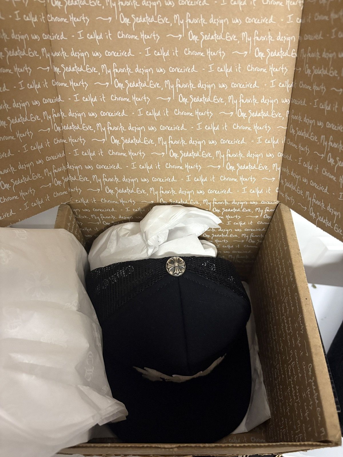 Chrome Hearts Chrome Hearts Cemetery Cross White Calf Hair Hat Size ONE SIZE - 2 Thumbnail