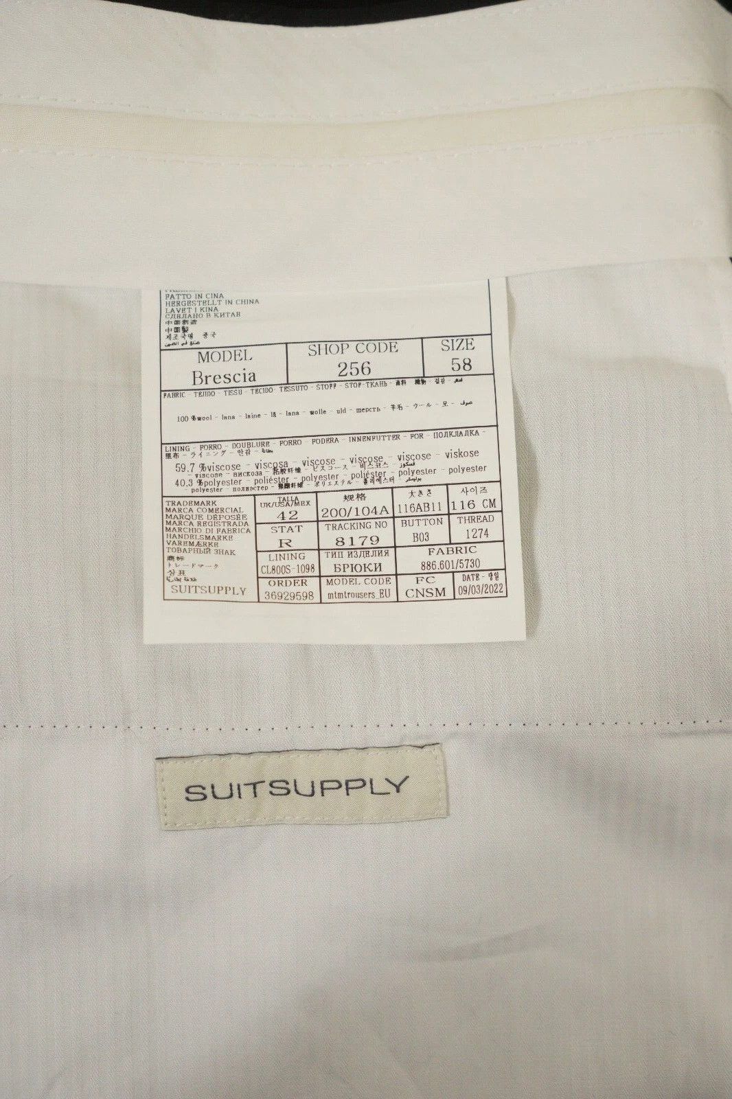 Suitsupply Men Suitsupply Suit Lazio Single Breasted Wool S110 UK/US46L Size 46L - 10 Thumbnail
