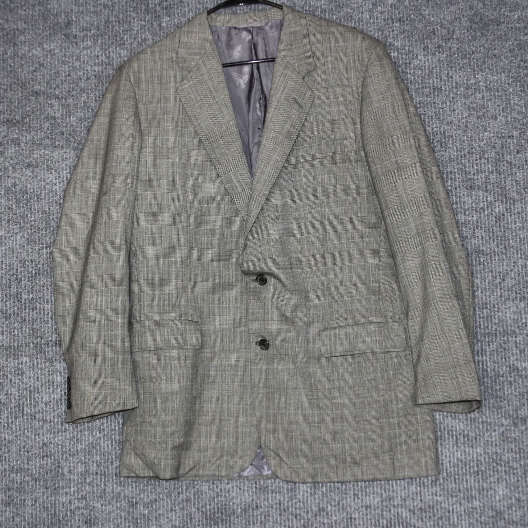 Vintage VINTAGE Hickey Freeman Blazer Jacket Suit Gray Plaid Wool Long Size 42 Men's Size 42R - 2 Thumbnail