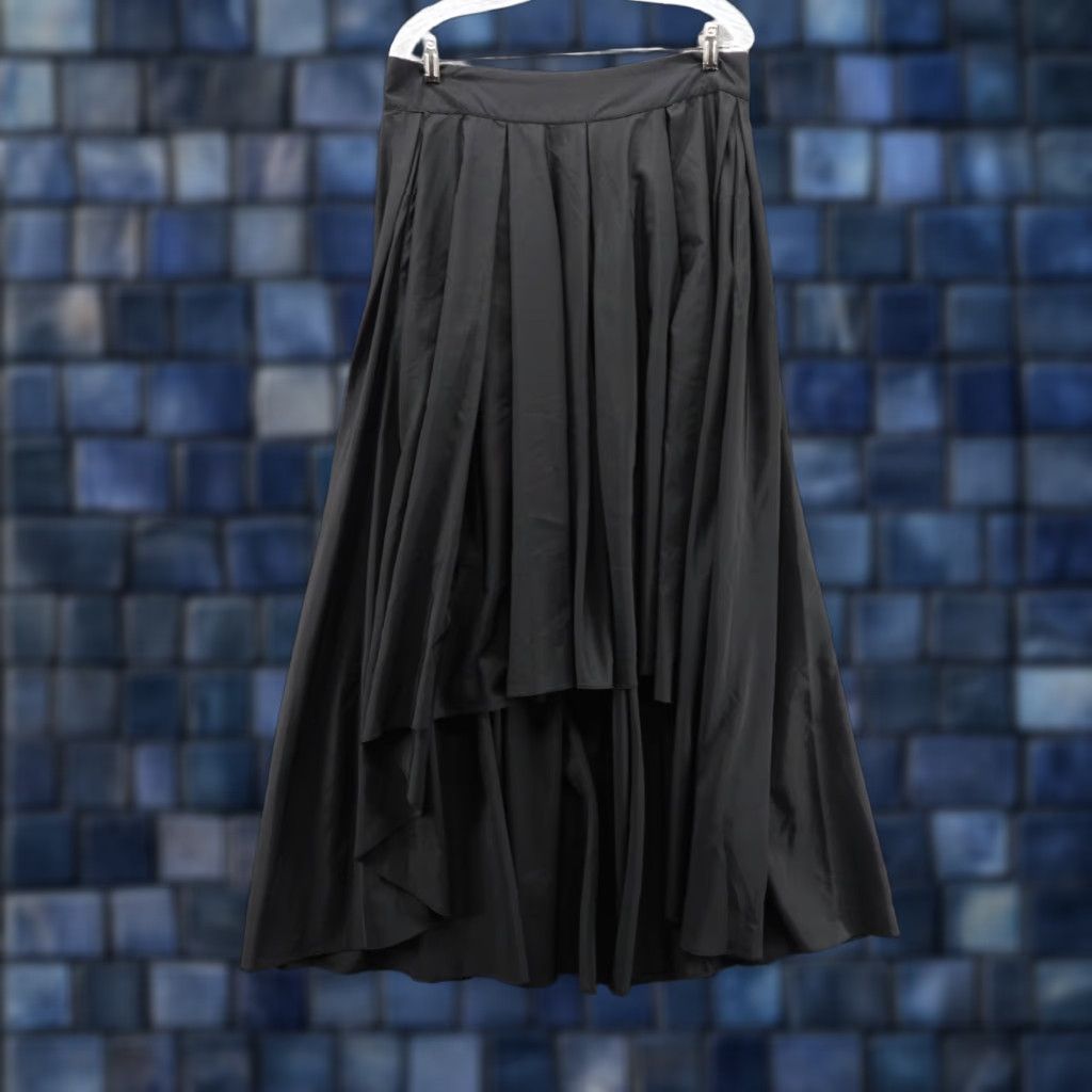 TOV Los Angeles High Low Pleated Maxi Skirt Black Size 40 Womens Avant Garde Skirt