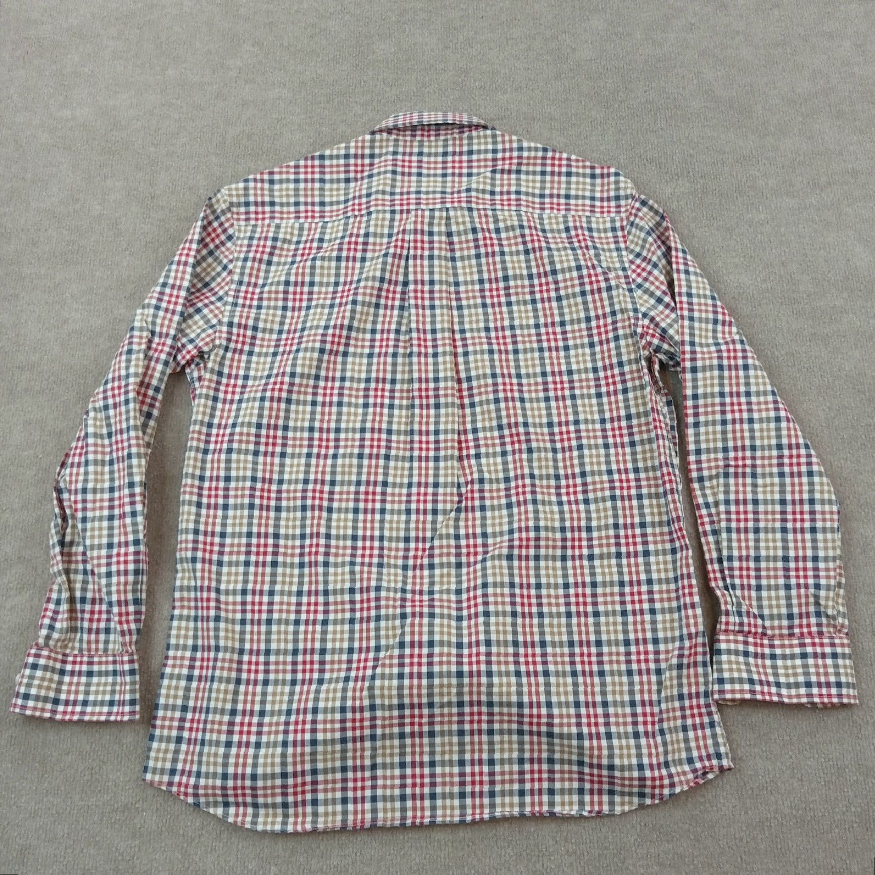 Jos. A. Bank Jos A Bank Shirt Mens Medium White Red Blue Plaid Button Up Traveler Tailored Size US M / EU 48-50 / 2 - 7 Thumbnail