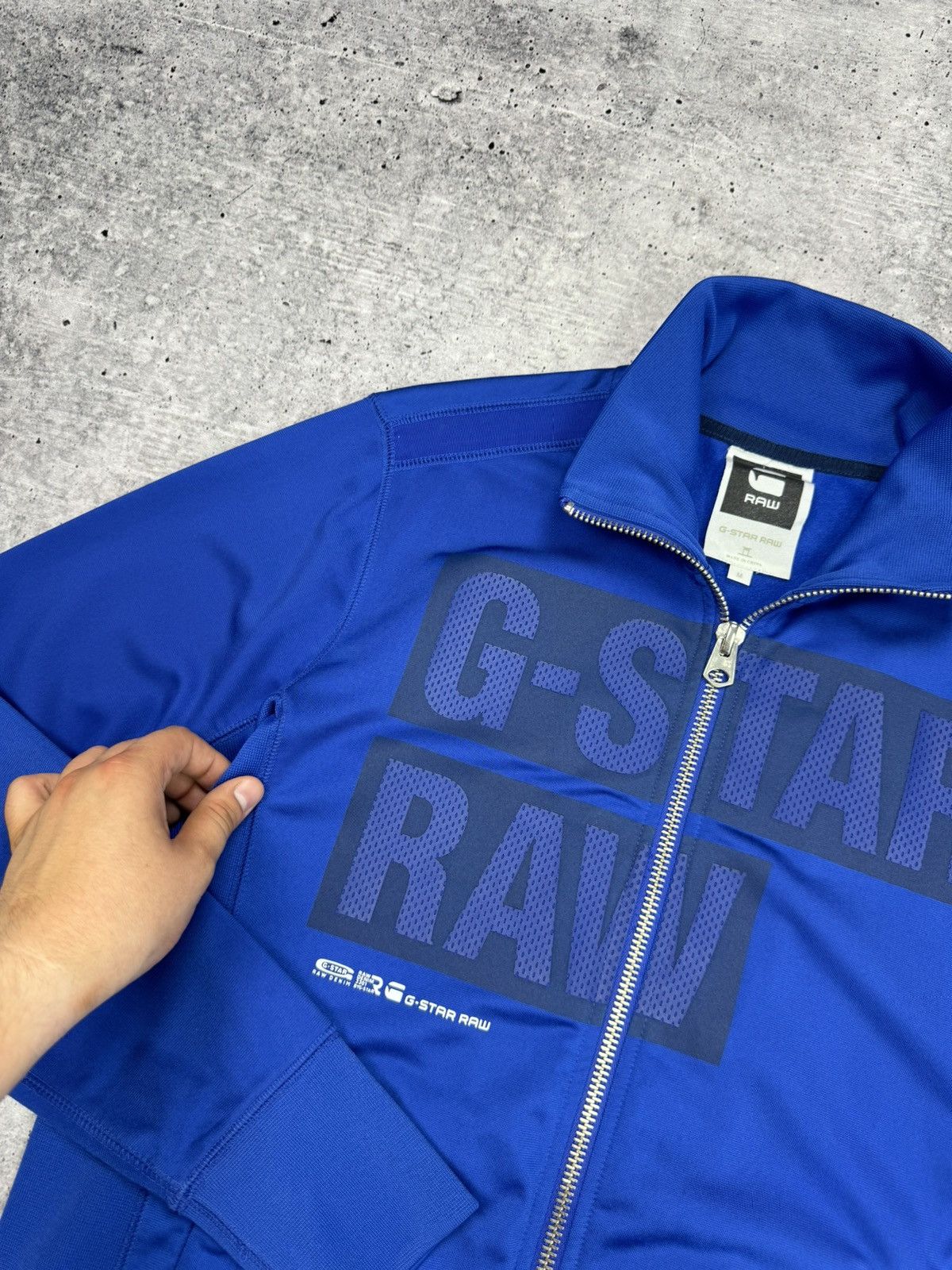 G-Star × Vintage Vintage G-Star Raw Blue Big Logo Y2K Full Zip Sweatshirt Size US M / EU 48-50 / 2 - 6 Thumbnail