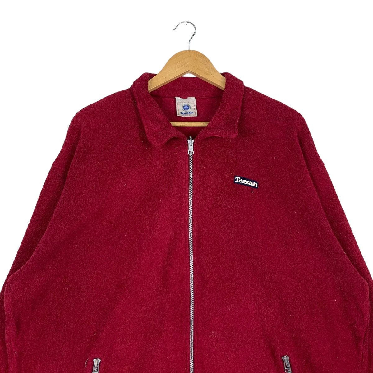Japanese Brand TARZAN Red Fleece Jacket #1065-C48 Size US L / EU 52-54 / 3 - 2 Thumbnail