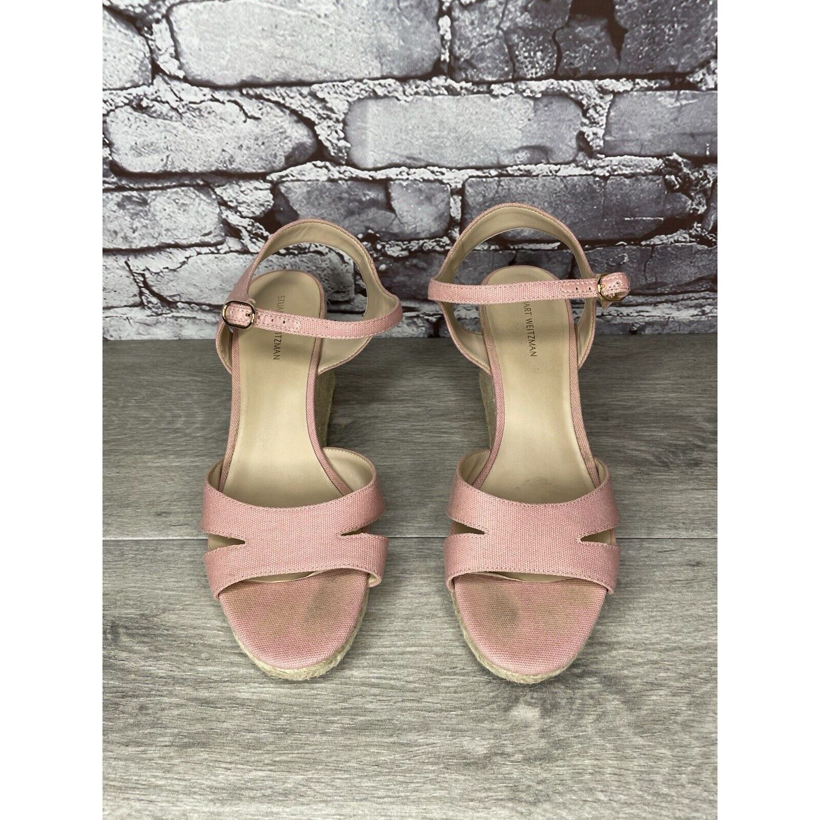 Stuart Weitzman STUART WEITZMAN Mirela II Pink Canvas Espadrille Wedge Sanda Size US 9.5 / IT 39.5 - 19 Thumbnail