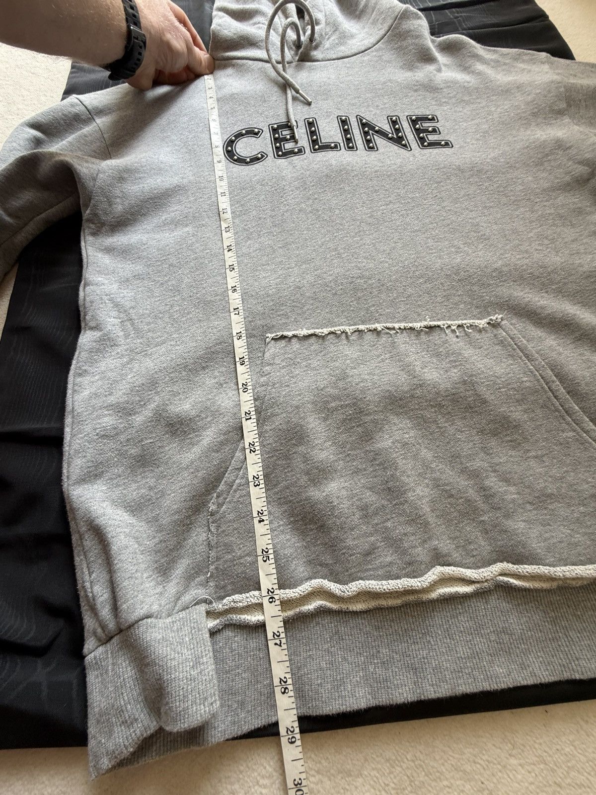 Celine SS21 Celine Dancing Kid Hedi studded logo hoodie gray Hedi Size US L / EU 52-54 / 3 - 10 Thumbnail