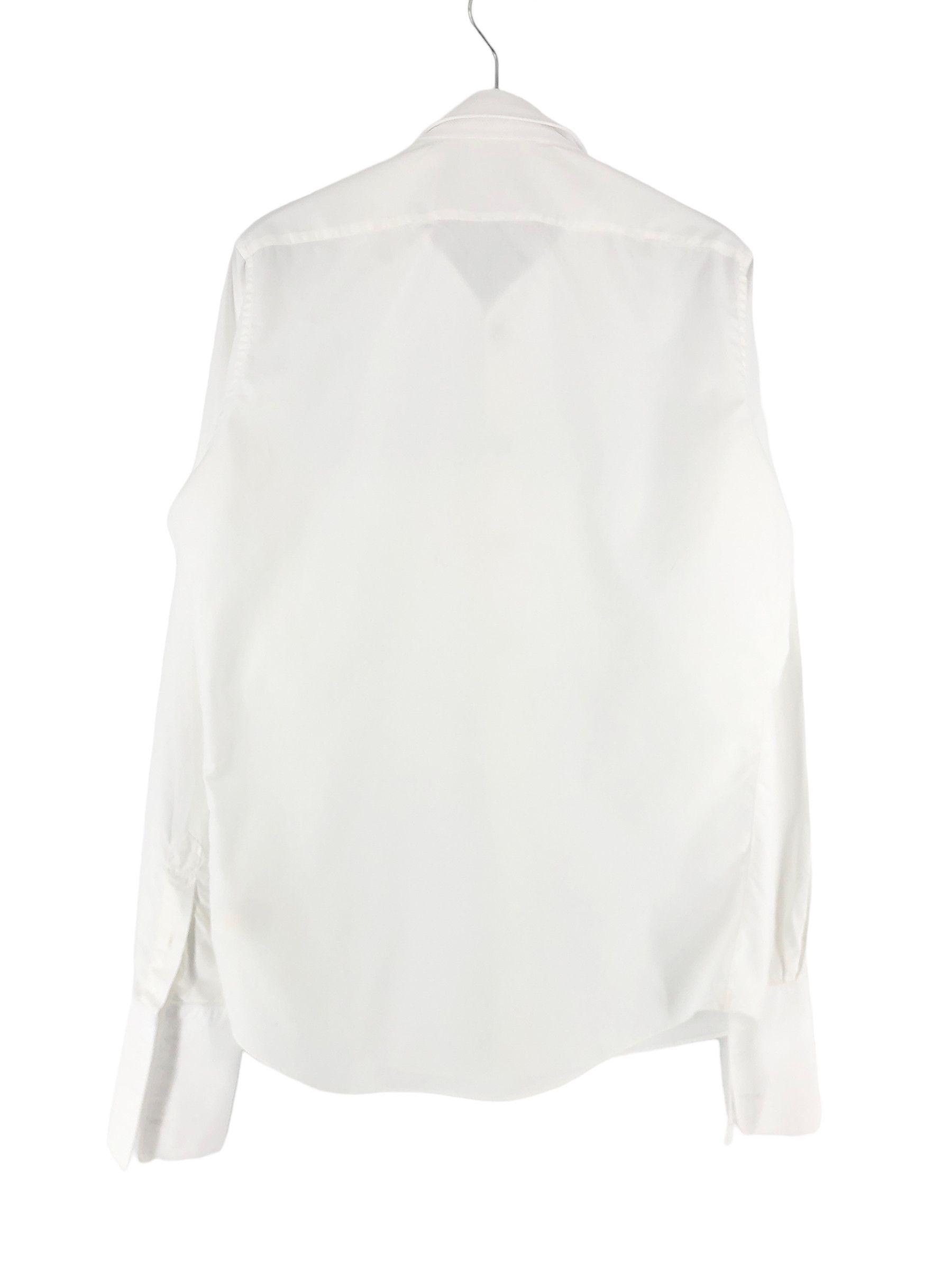 Cotton White Formal Solid Slim Fit Shirt Size L