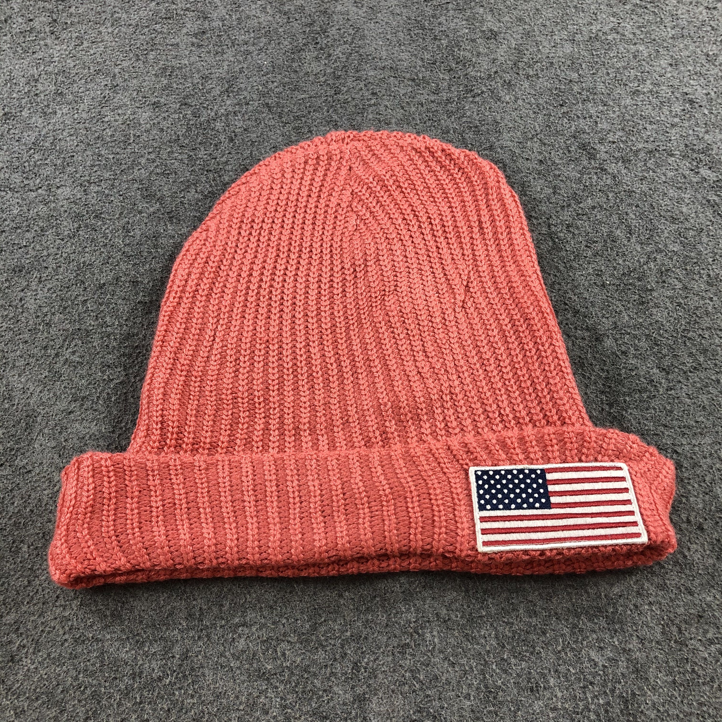 Japanese Brand American Flag Patch Pink Beanie Snowcap Snow Hat B473 Size ONE SIZE - 3 Thumbnail