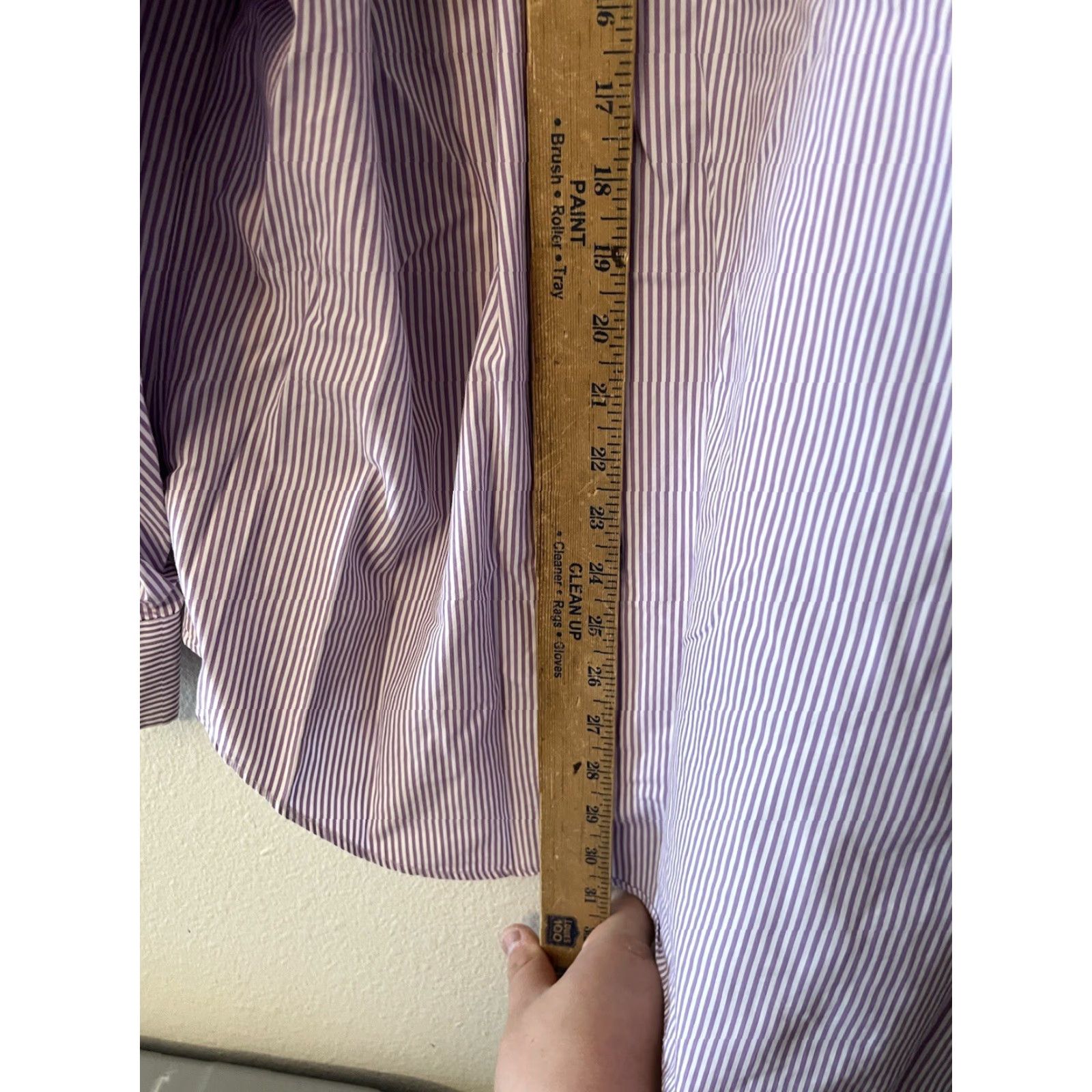 Ralph Lauren Lauren Ralph Lauren Shirt Button-Up Men Classic Fit Non Iron Purple Striped Size 18 Size US XXL / EU 58 / 5 - 4 Thumbnail