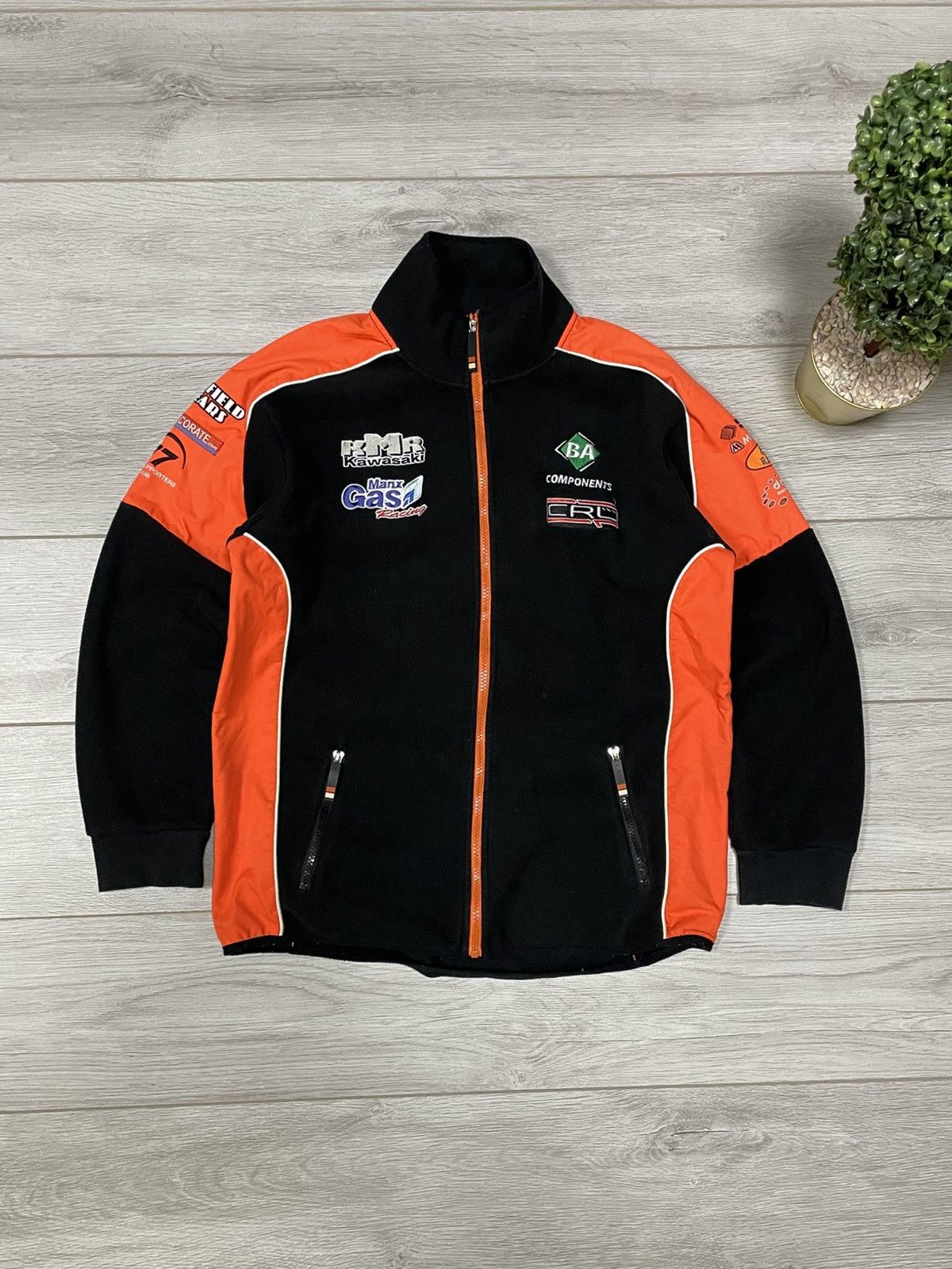 Japanese Brand × Vintage Kawasaki kMr vintage fleece zip jacket Size US L / EU 52-54 / 3 - 1 Thumbnail