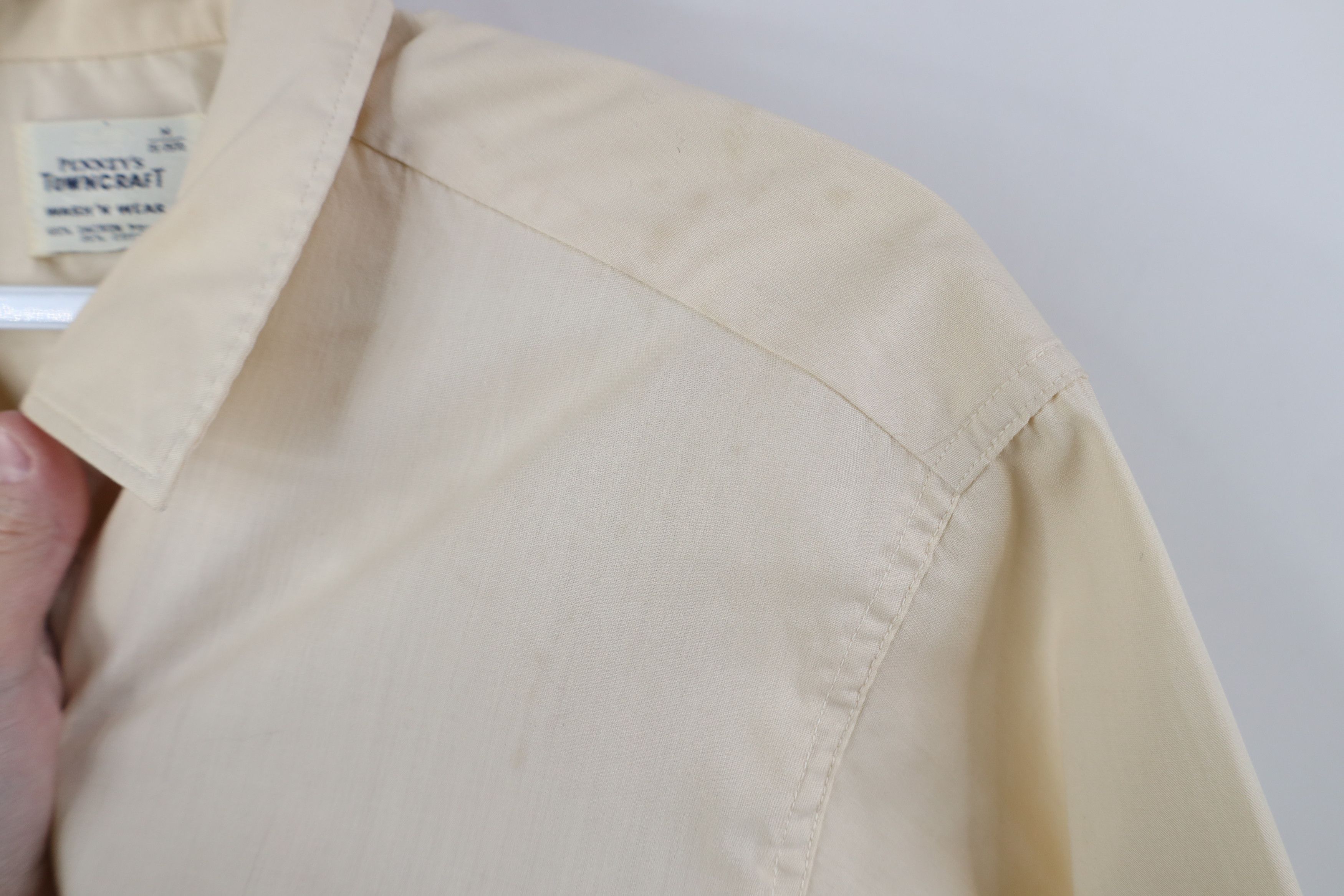 Vintage Vintage 50s Penneys Looped Collar Button Shirt Beige Size US M / EU 48-50 / 2 - 7 Thumbnail