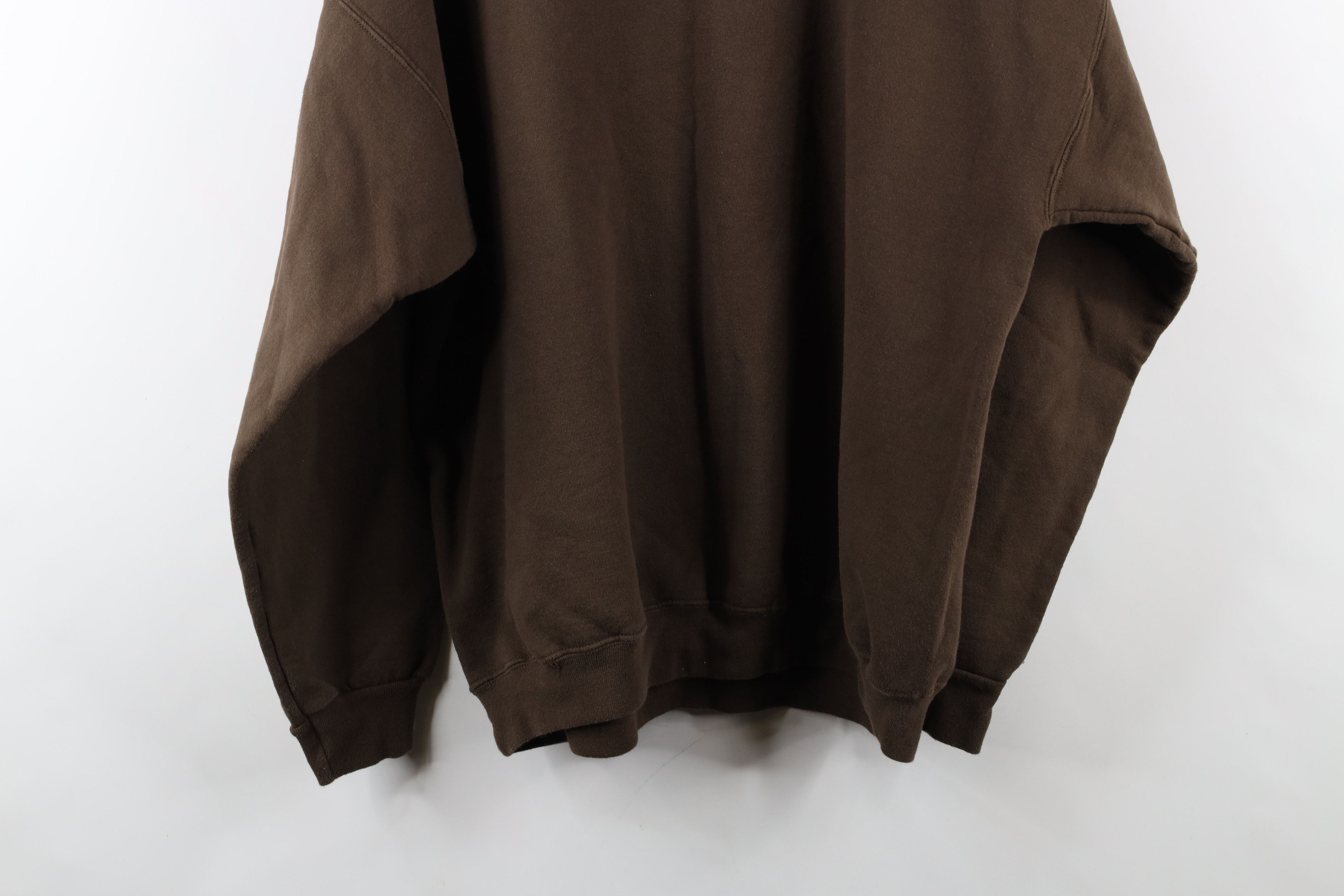 Vintage Vintage 90s Streetwear Faded Blank Crewneck Sweatshirt Brown Size US L / EU 52-54 / 3 - 9 Thumbnail