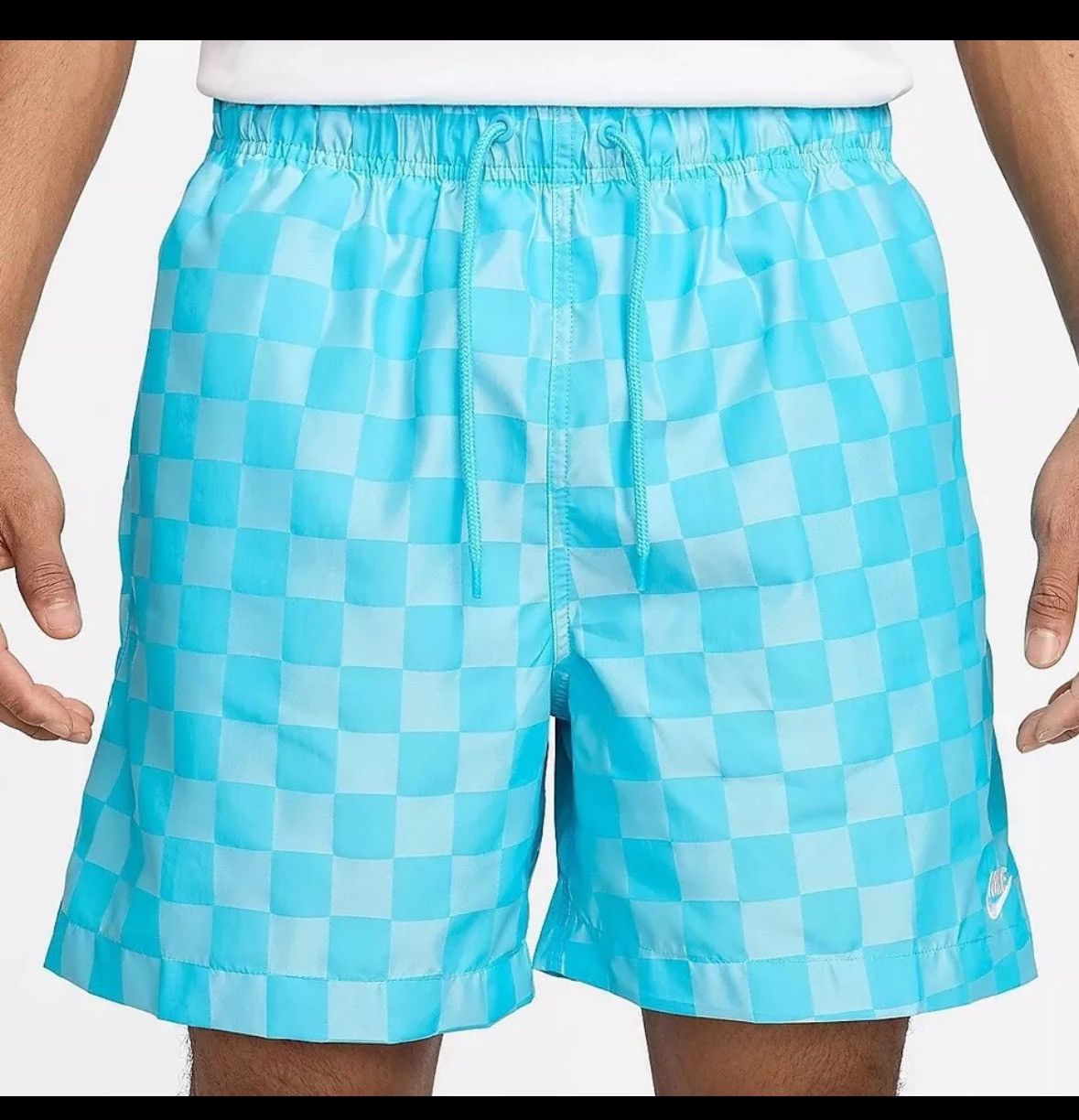 Nike Nike Men's Checkers Club Flow Short, Woven Bright Blue, Size US 32 / EU 48 - 1 Thumbnail