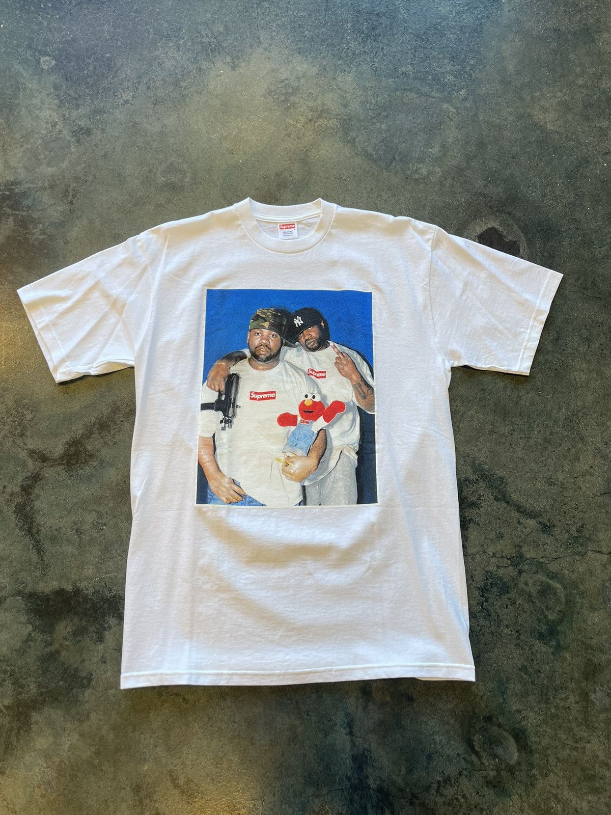 image of Supreme Raekwon Elmo Photo Tee Shirt in White, Men's (Size Large)