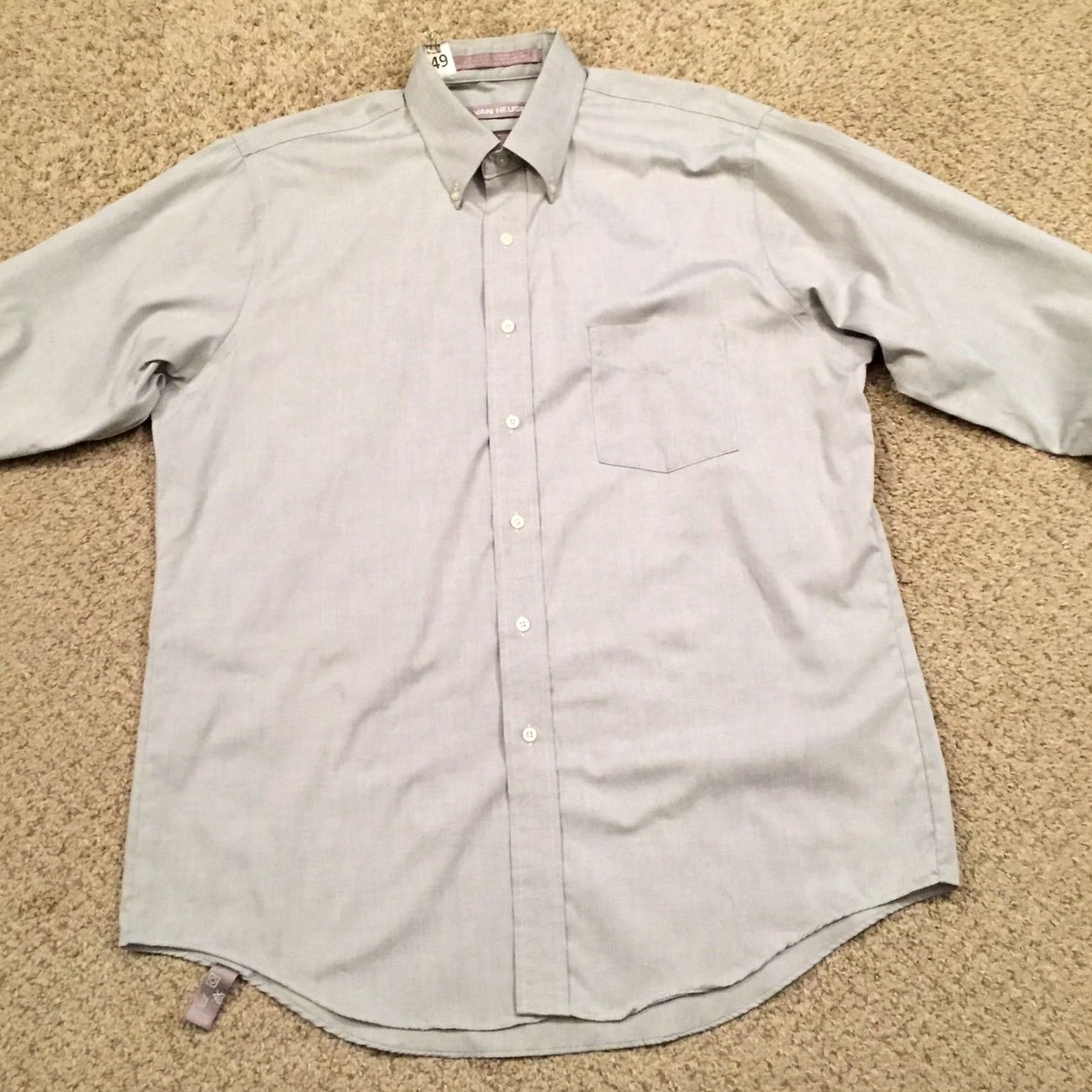 Van Heusen Van Heusen Shirt Mens 16.5 Gray Long Sleeve Button Down Size US XL / EU 56 / 4 - 6 Thumbnail